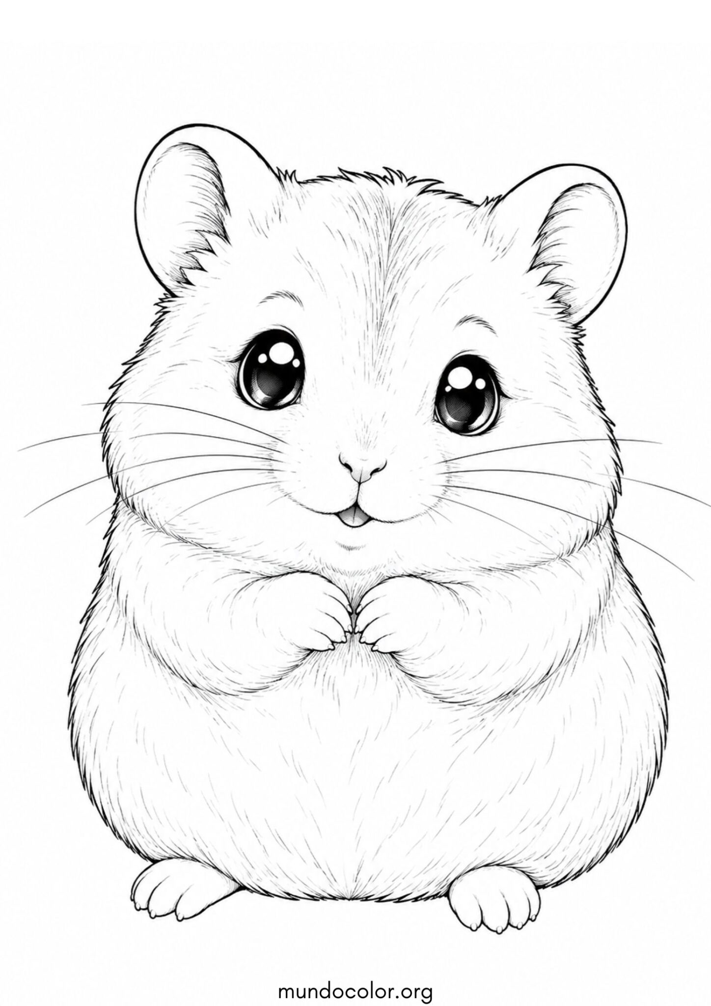 Dibujo de Hámster muy tierno y lindo para colorear