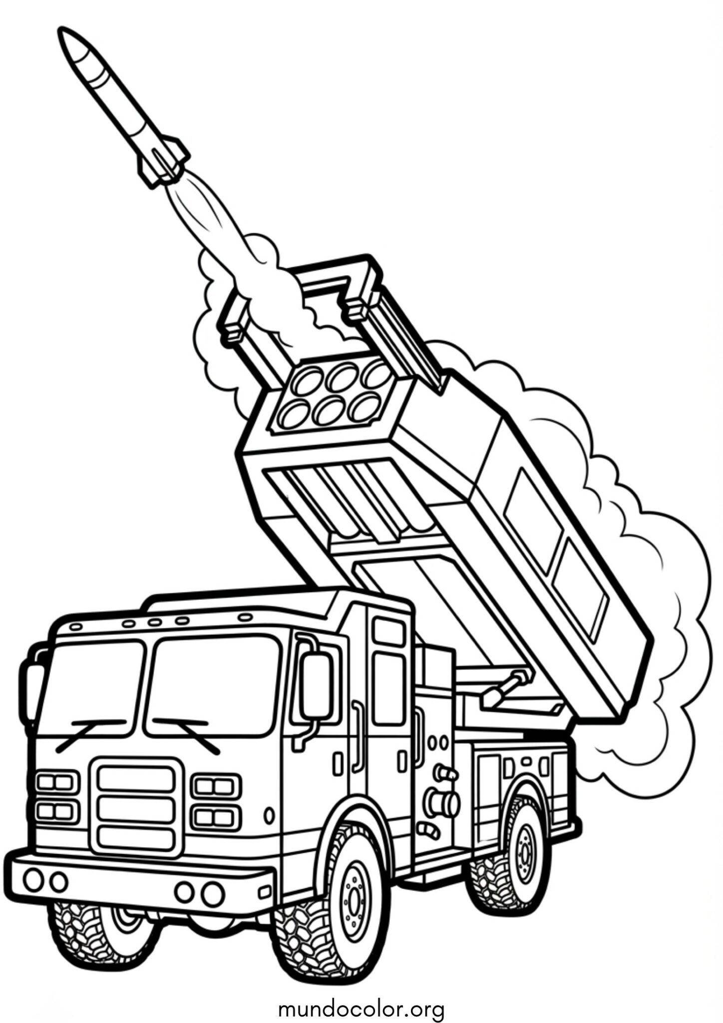 Dibujo de Sistema de lanzamiento de cohetes HIMARS para colorear