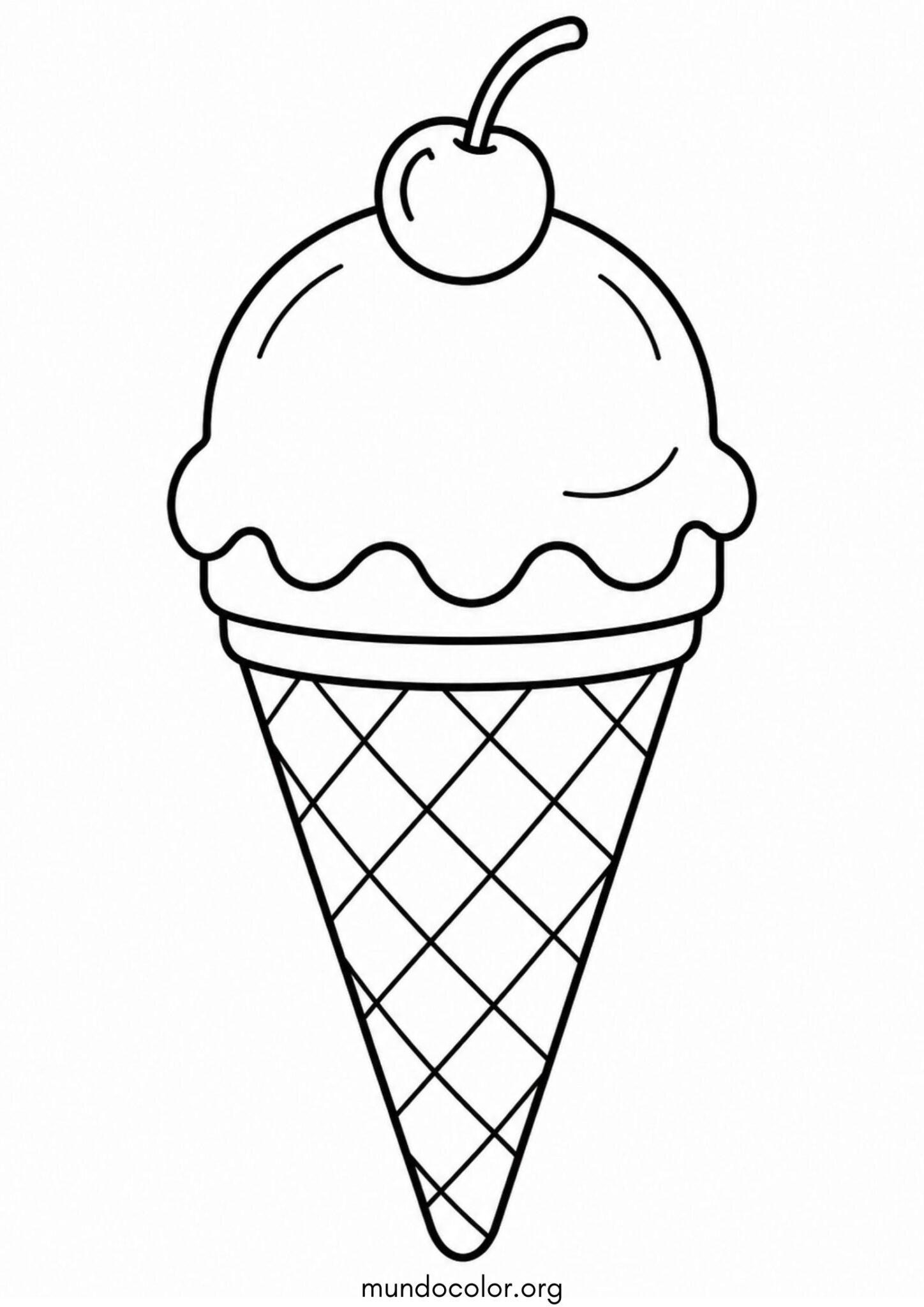 Dibujo de Helado en cono para colorear