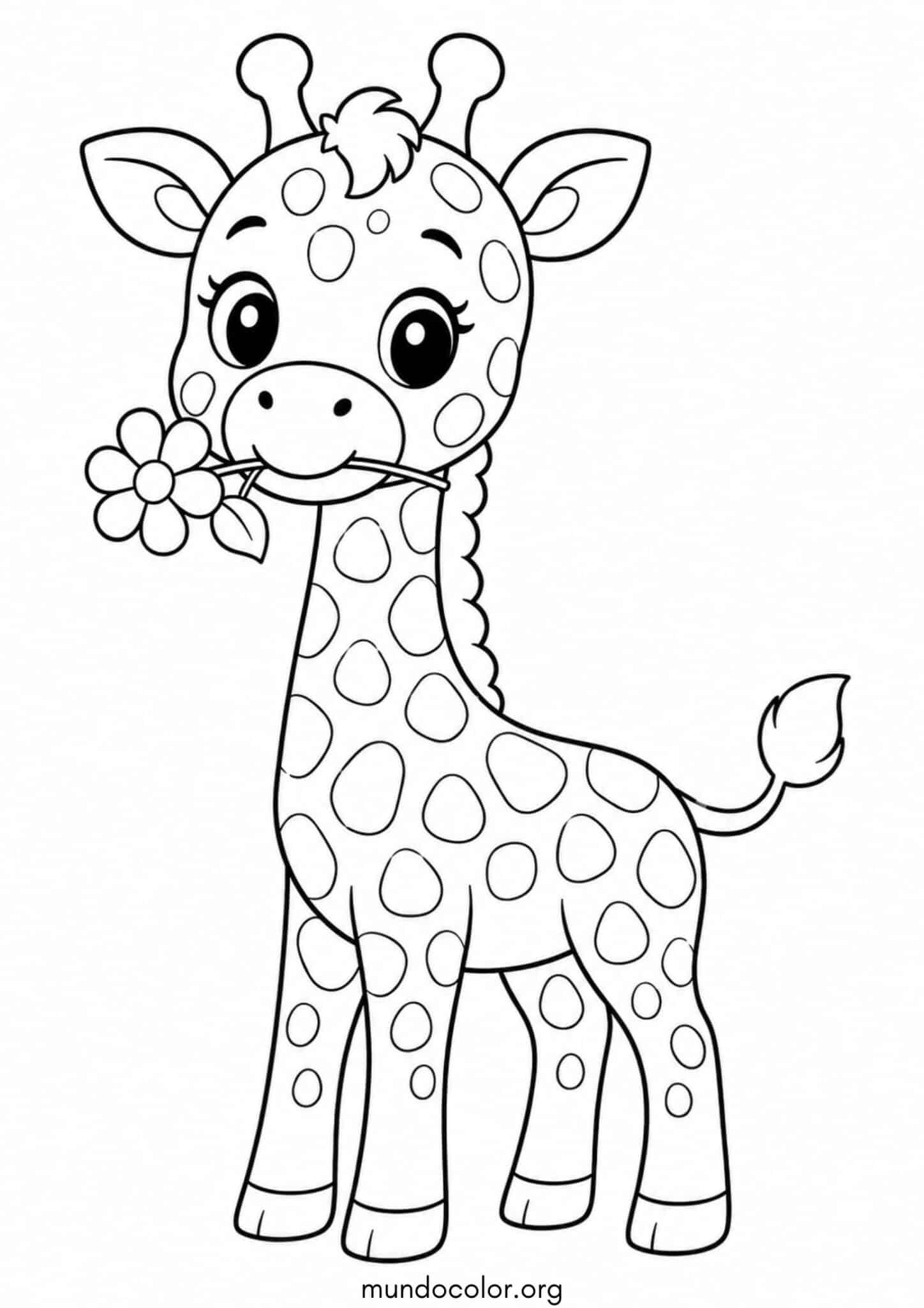 Dibujo de Jirafa tierna para colorear