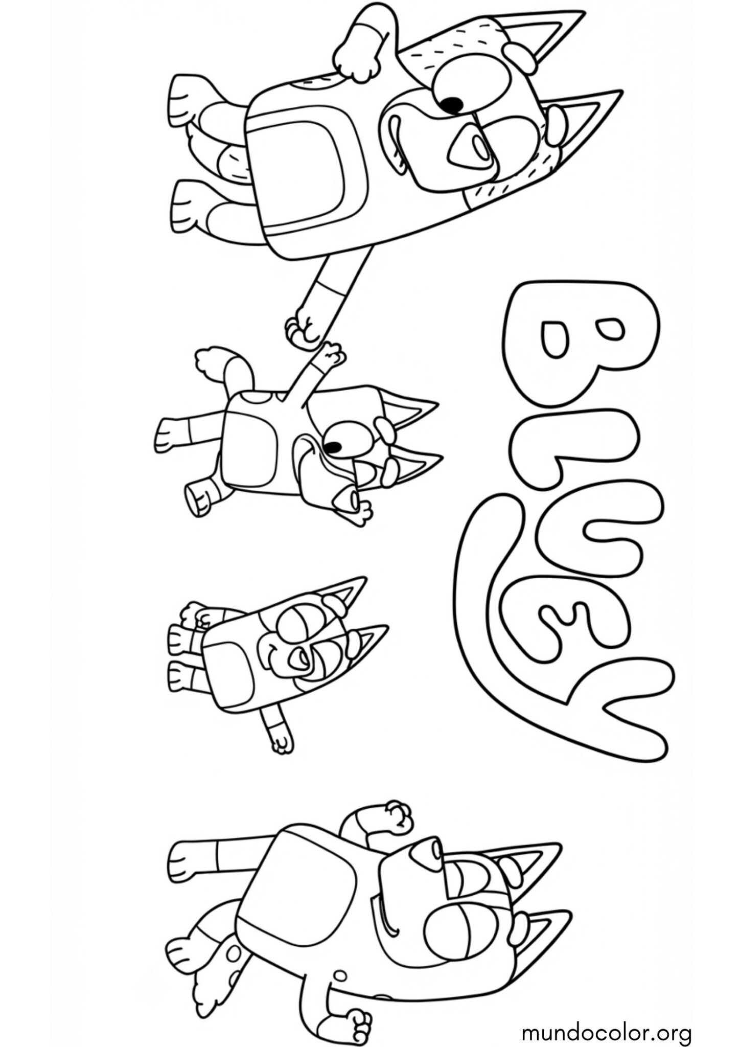 Dibujo de La familia Heeler bailando para imprimir Dibujo de La familia Heeler bailando para colorear