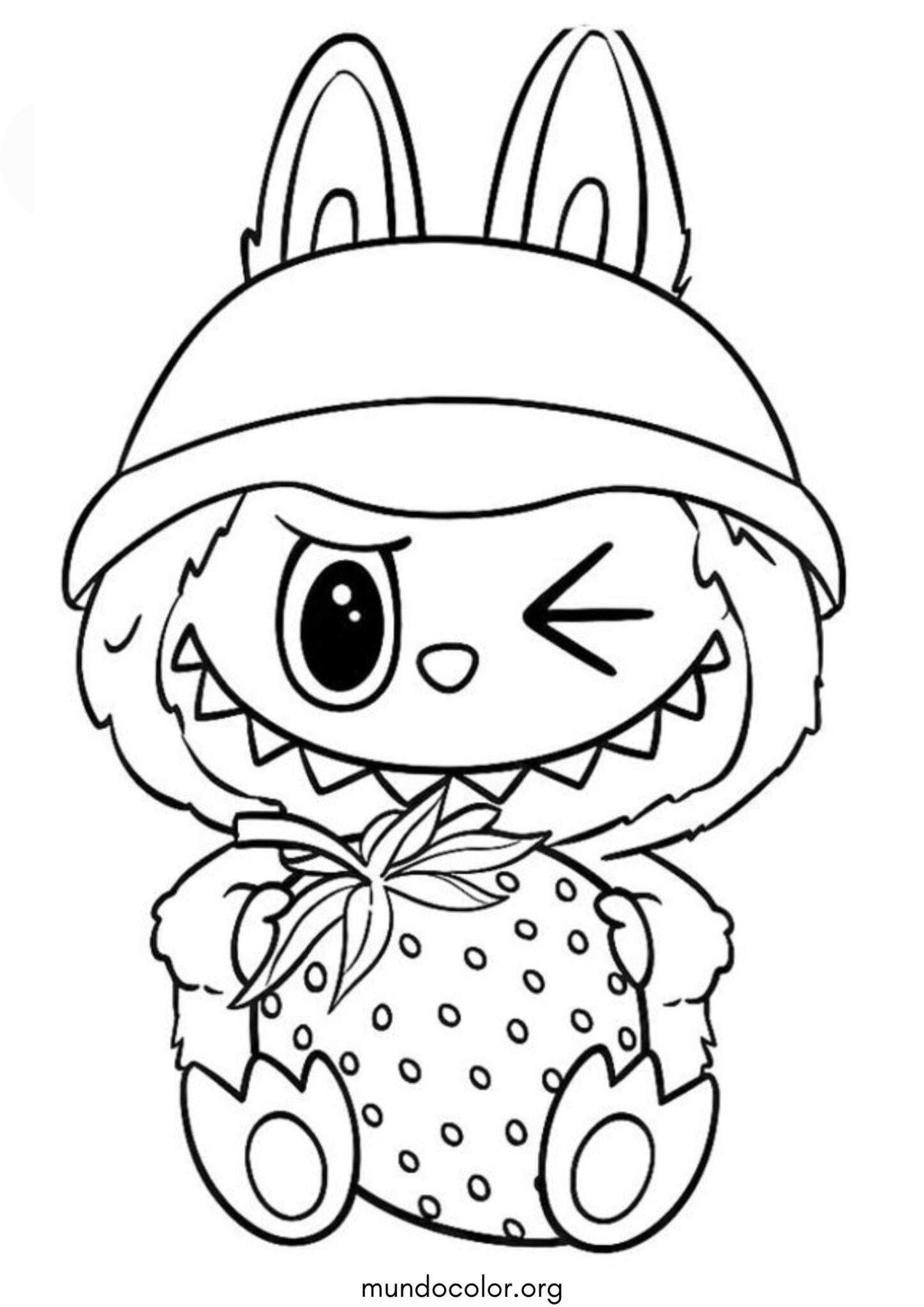 Dibujo de Labubu con una fresa para imprimir Dibujo de Labubu con una fresa para colorear