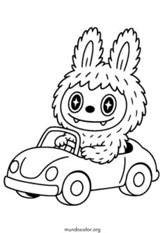 Labubu en un coche