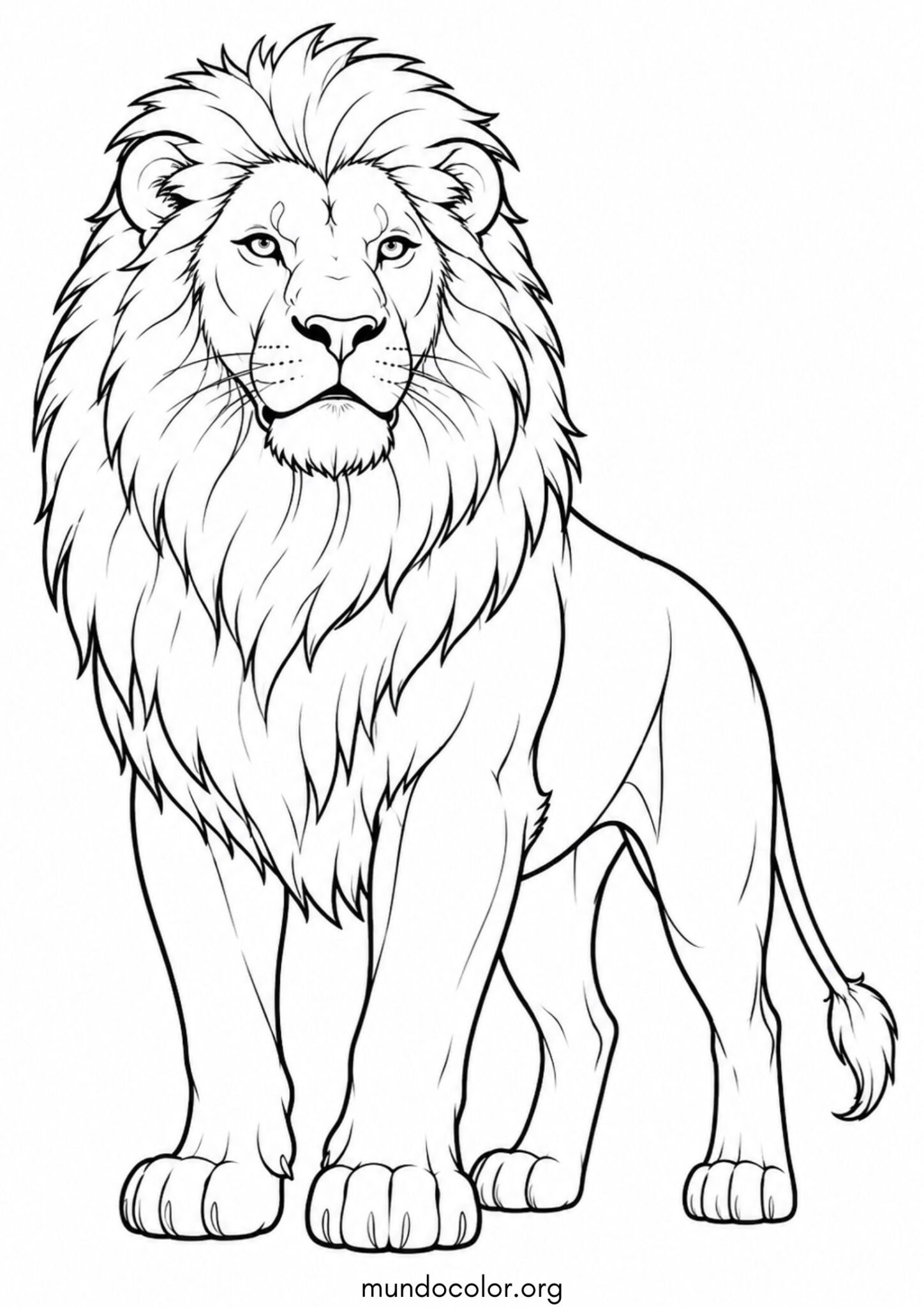 Dibujo de León líder de la manada para colorear