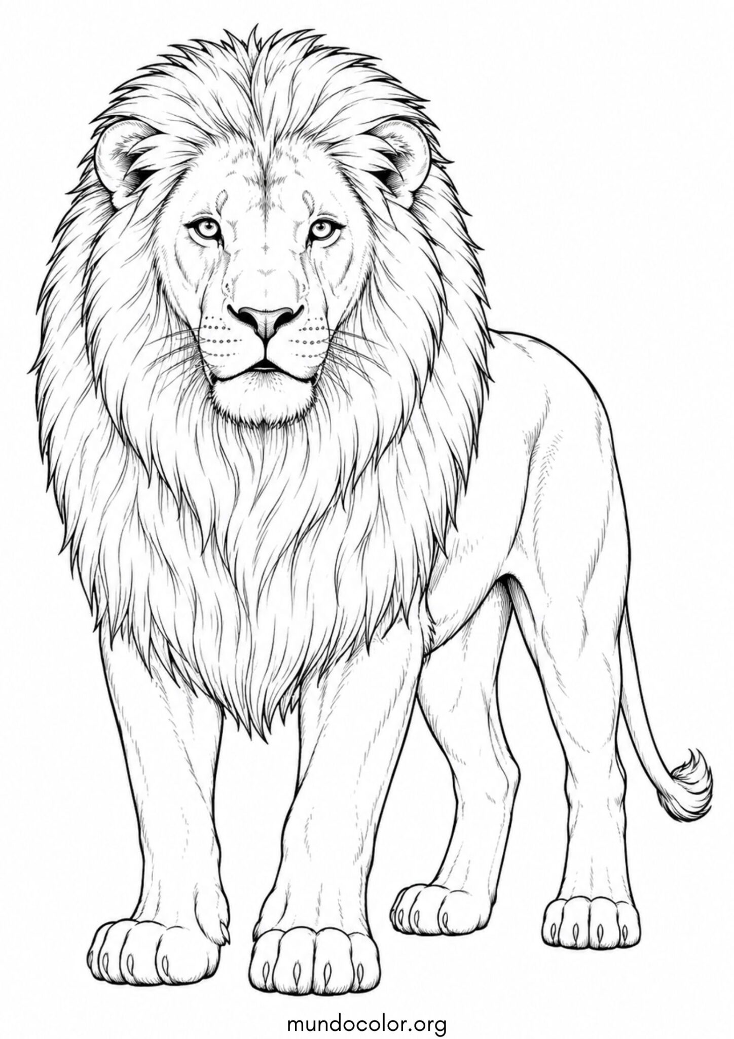 Dibujo de León realista para colorear
