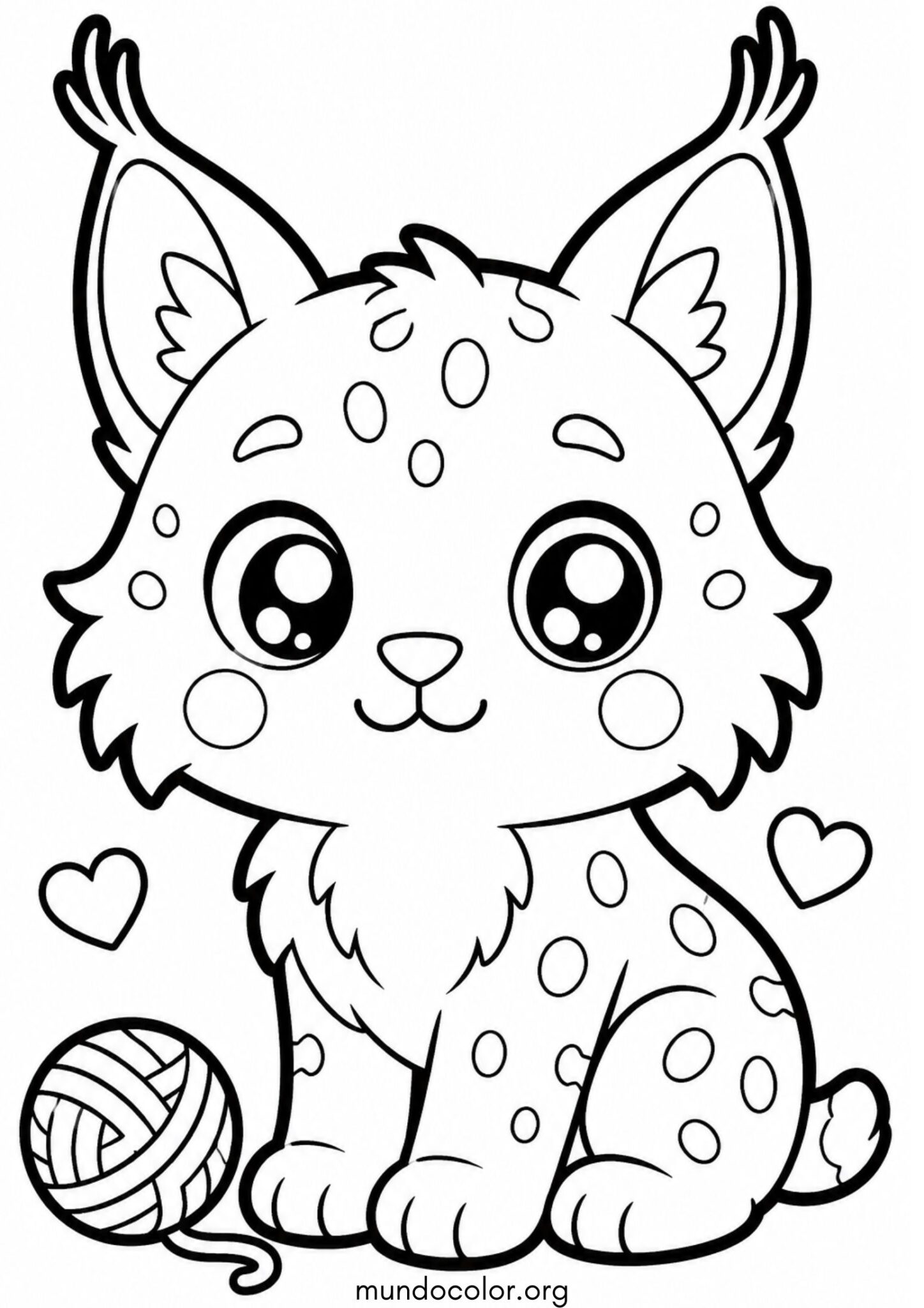 Dibujo de Lince kawaii para colorear