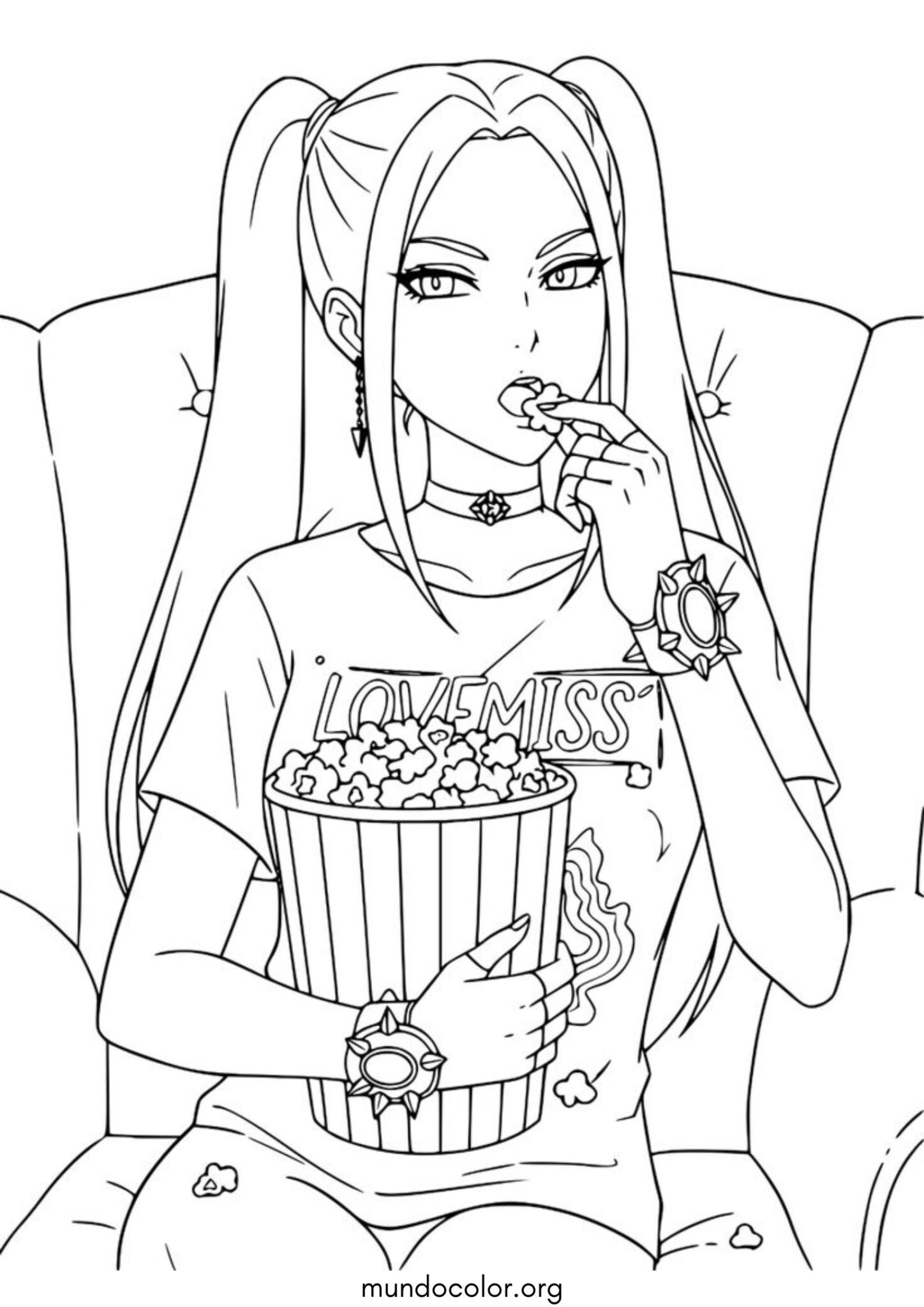Dibujo de Mira con palomitas de maíz (K-Pop: Cazadores de demonios) para colorear