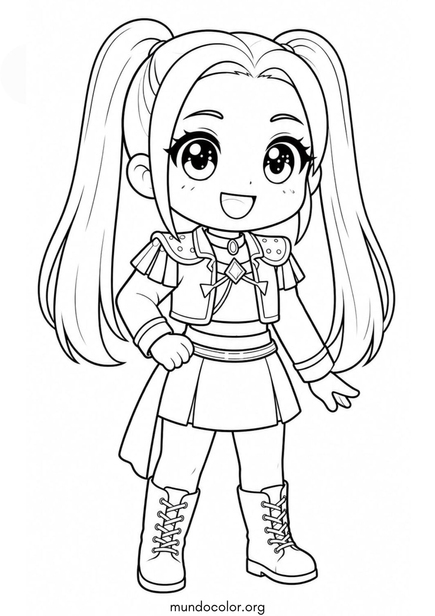 Dibujo de Mira estilo chibi (K-Pop: Cazadores de demonios) para colorear