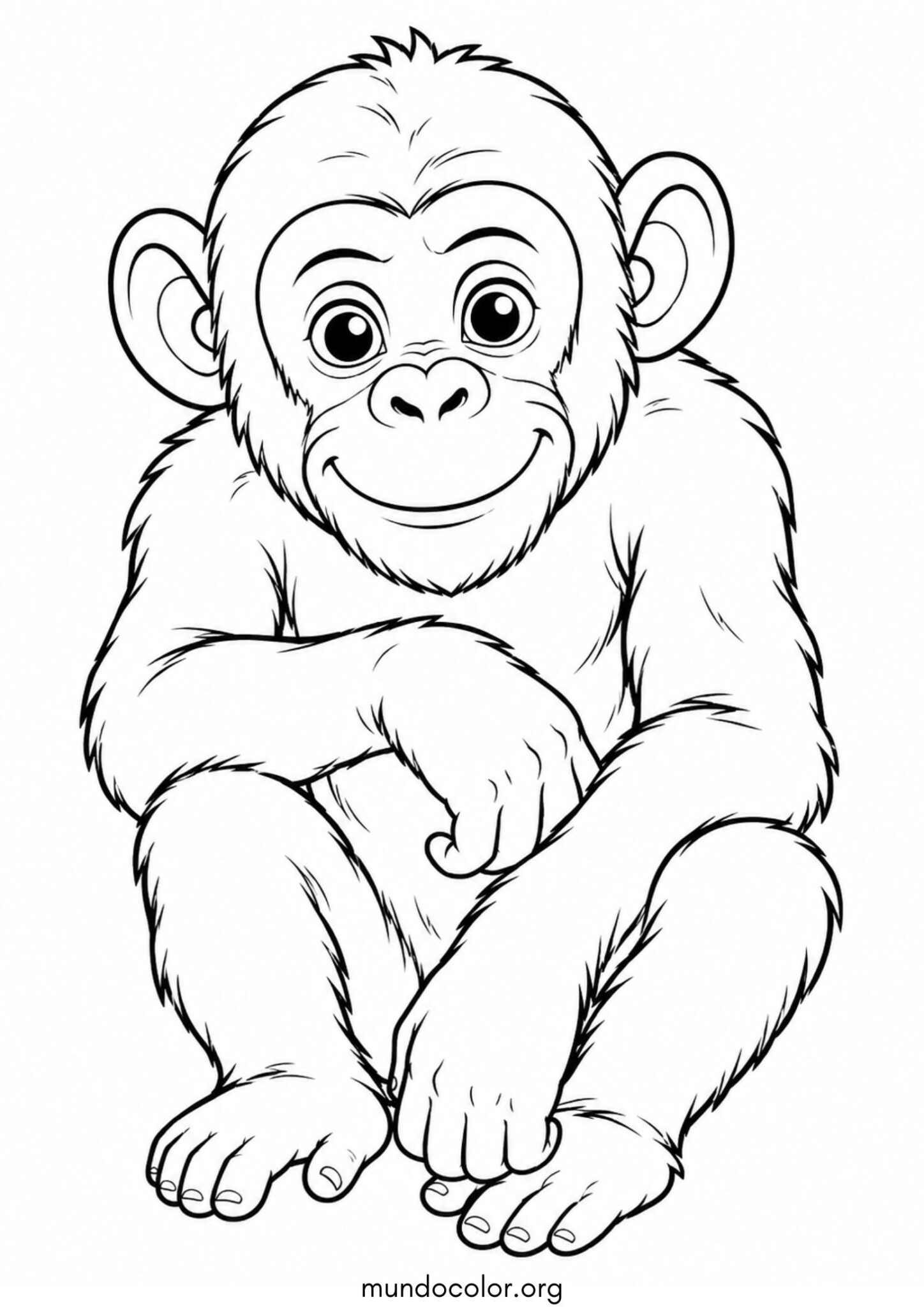 Dibujo de Mono chimpancé para colorear