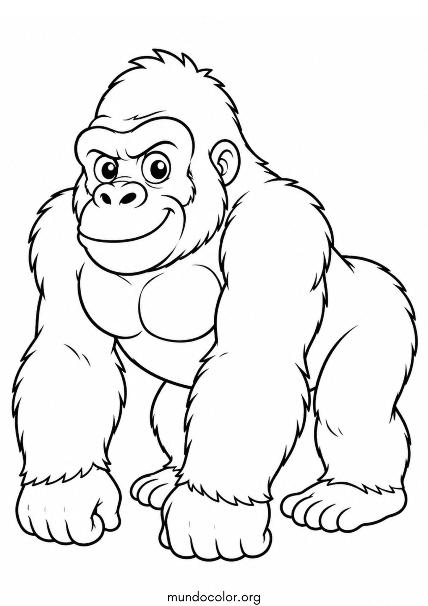 Dibujo de Mono gorila para colorear