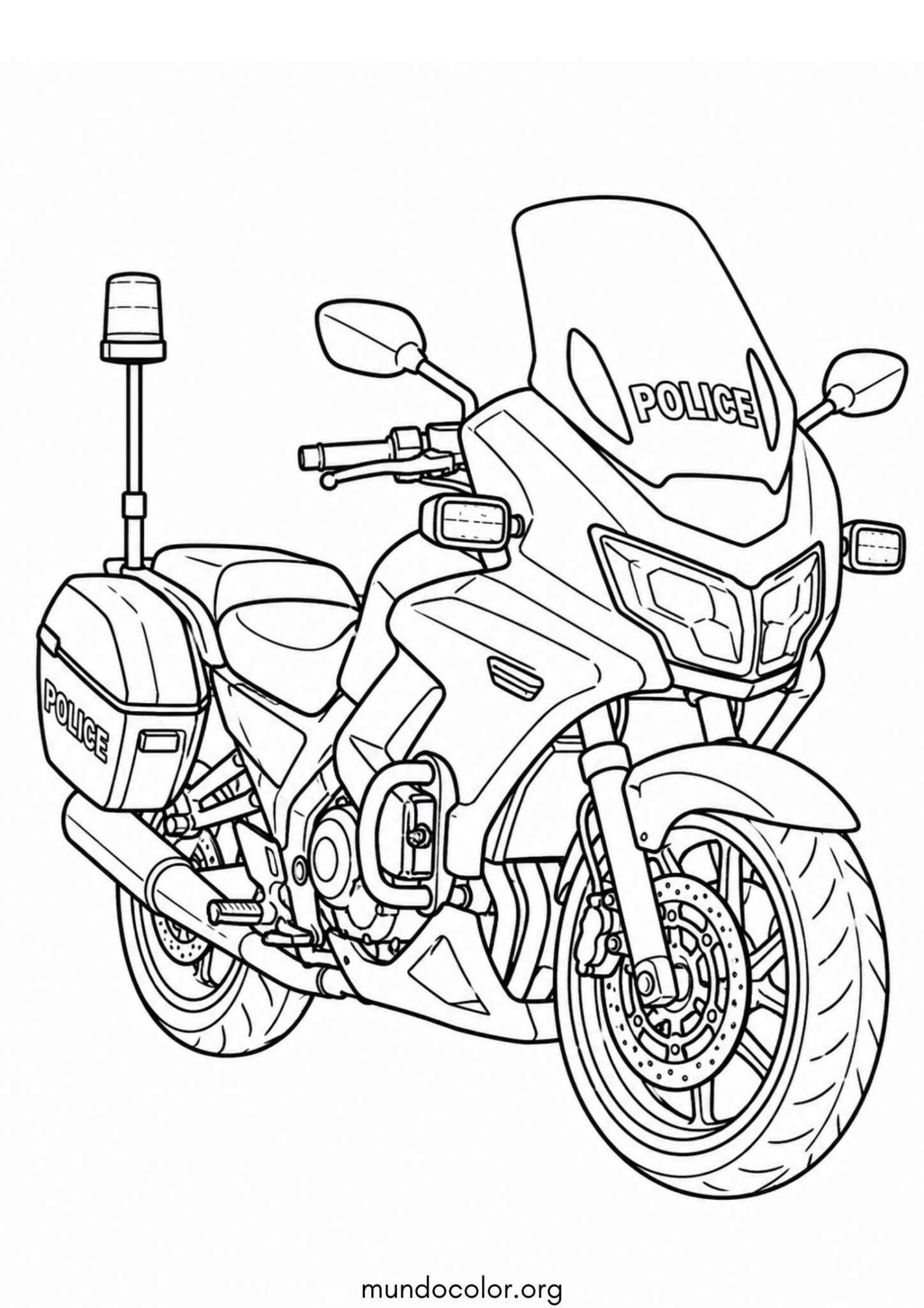 Dibujo de Moto de policía para imprimir Dibujo de Moto de policía para colorear