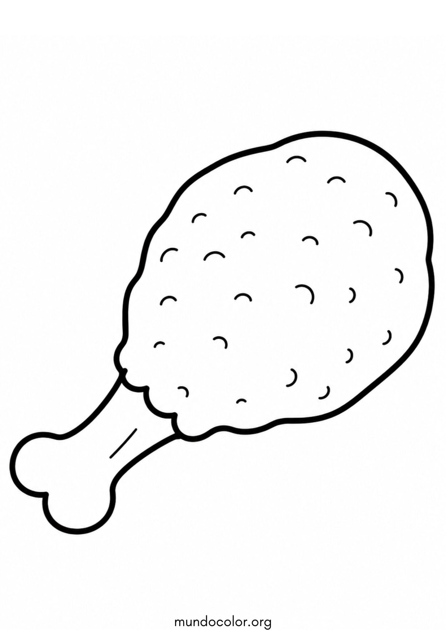 Dibujo de Muslo de pollo frito para colorear