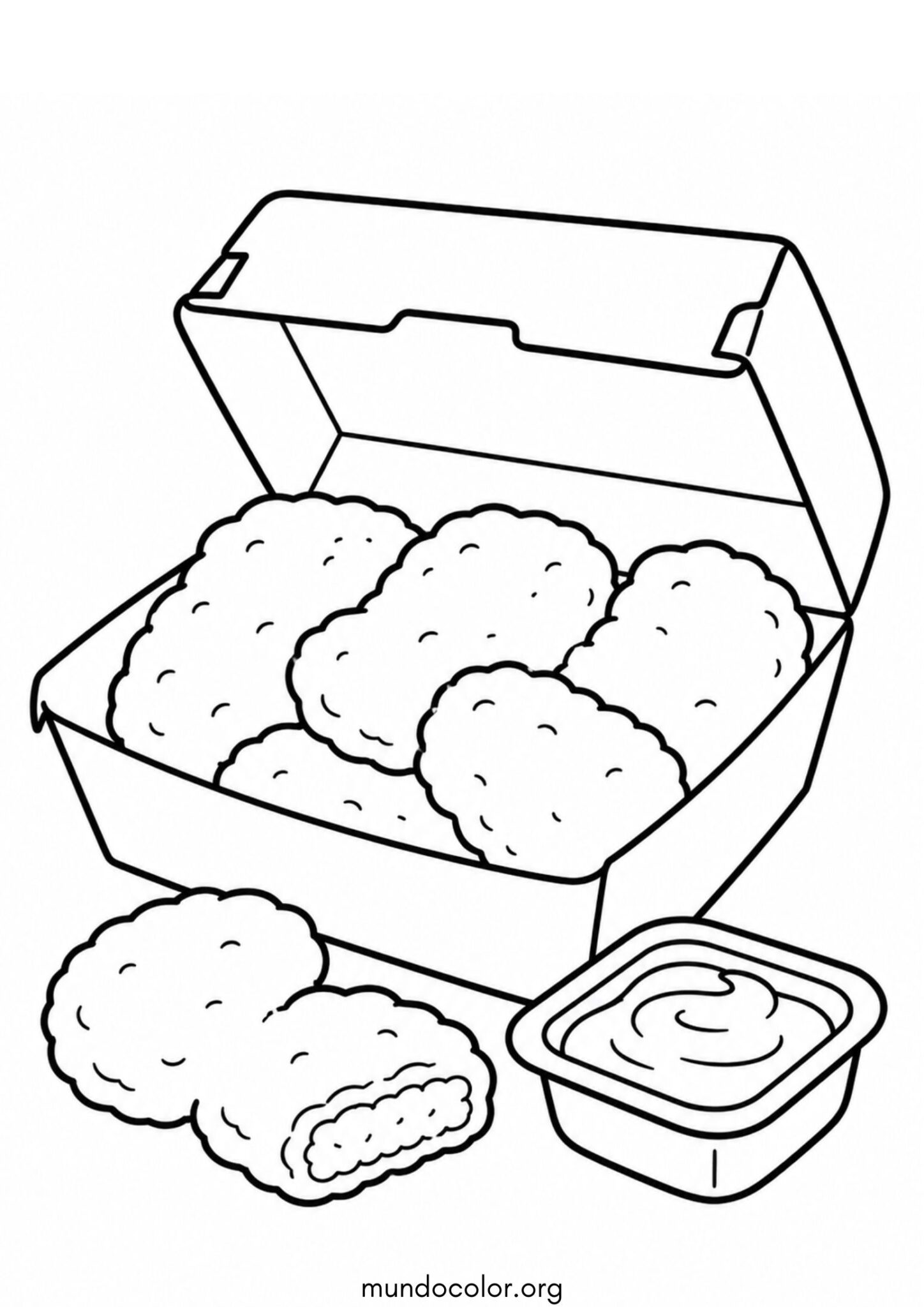 Dibujo de Nuggets de pollo para colorear
