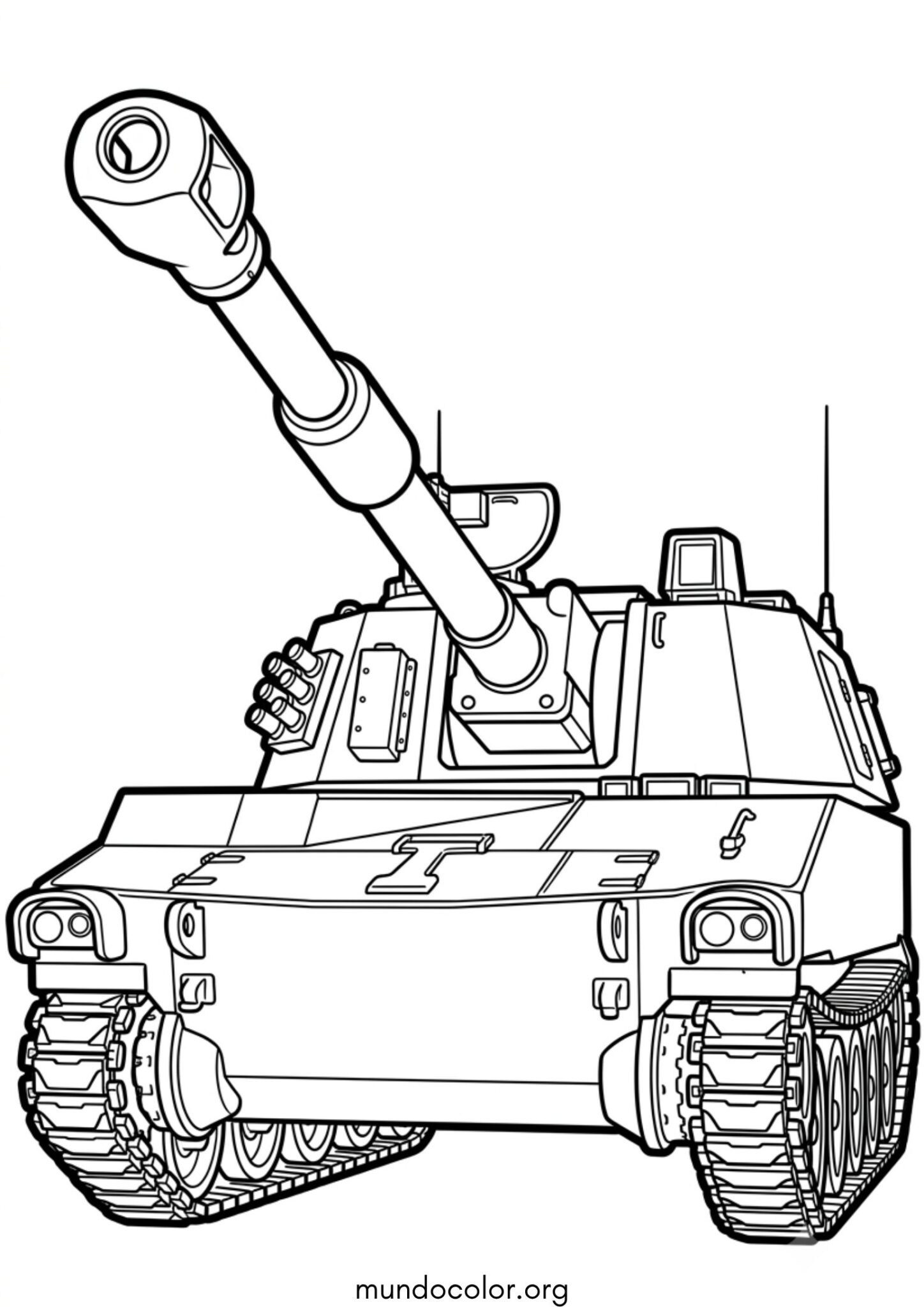 Dibujo de Obús autopropulsado M109 para imprimir Dibujo de Obús autopropulsado M109 para colorear