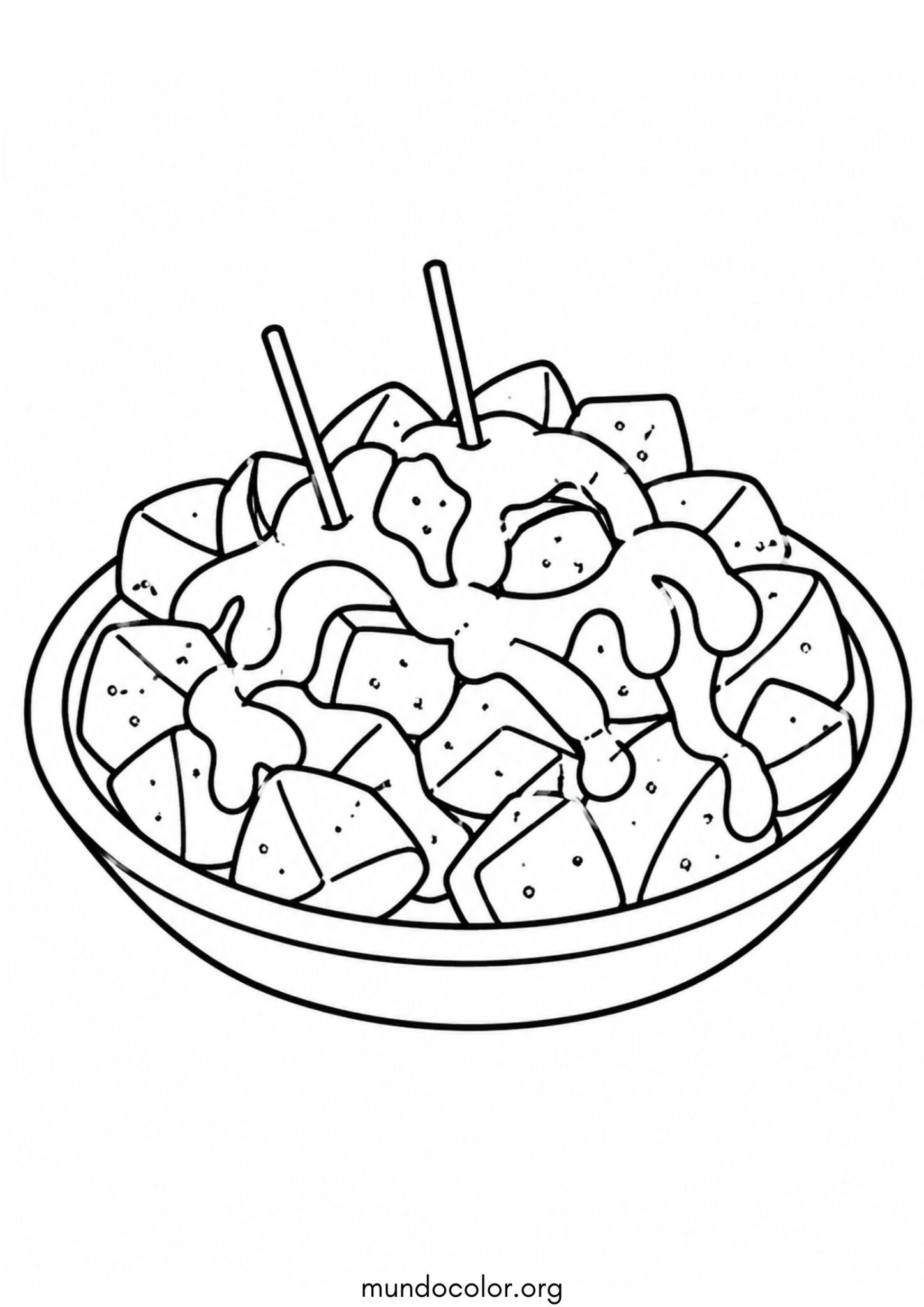 Dibujo de Patatas bravas para colorear