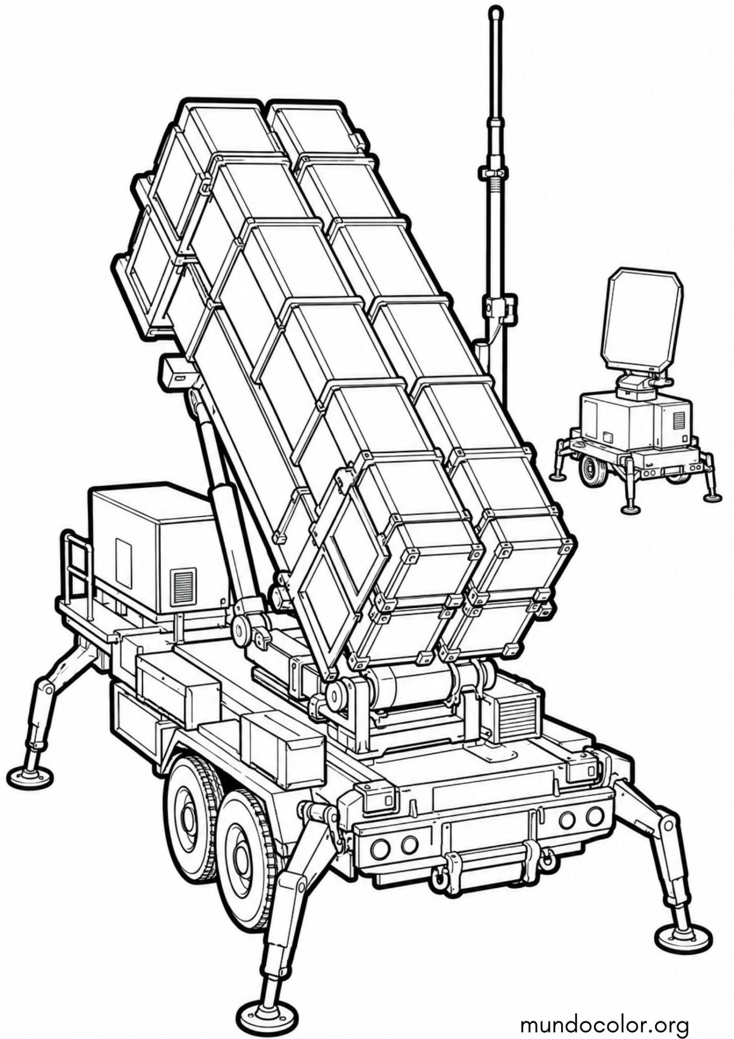 Dibujo de Sistema de defensa aérea Patriot para imprimir Dibujo de Sistema de defensa aérea Patriot para colorear