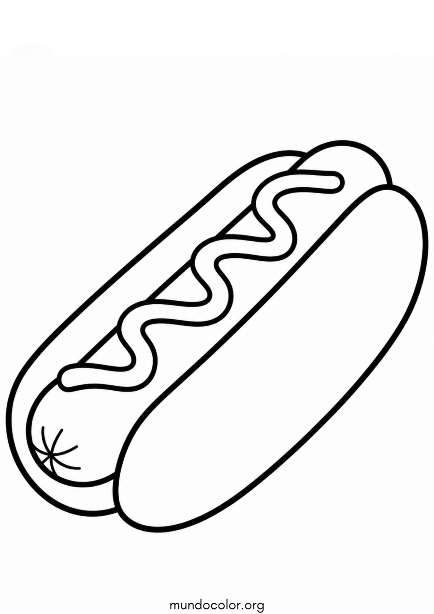 Dibujo de Perrito caliente (Hot dog) para colorear