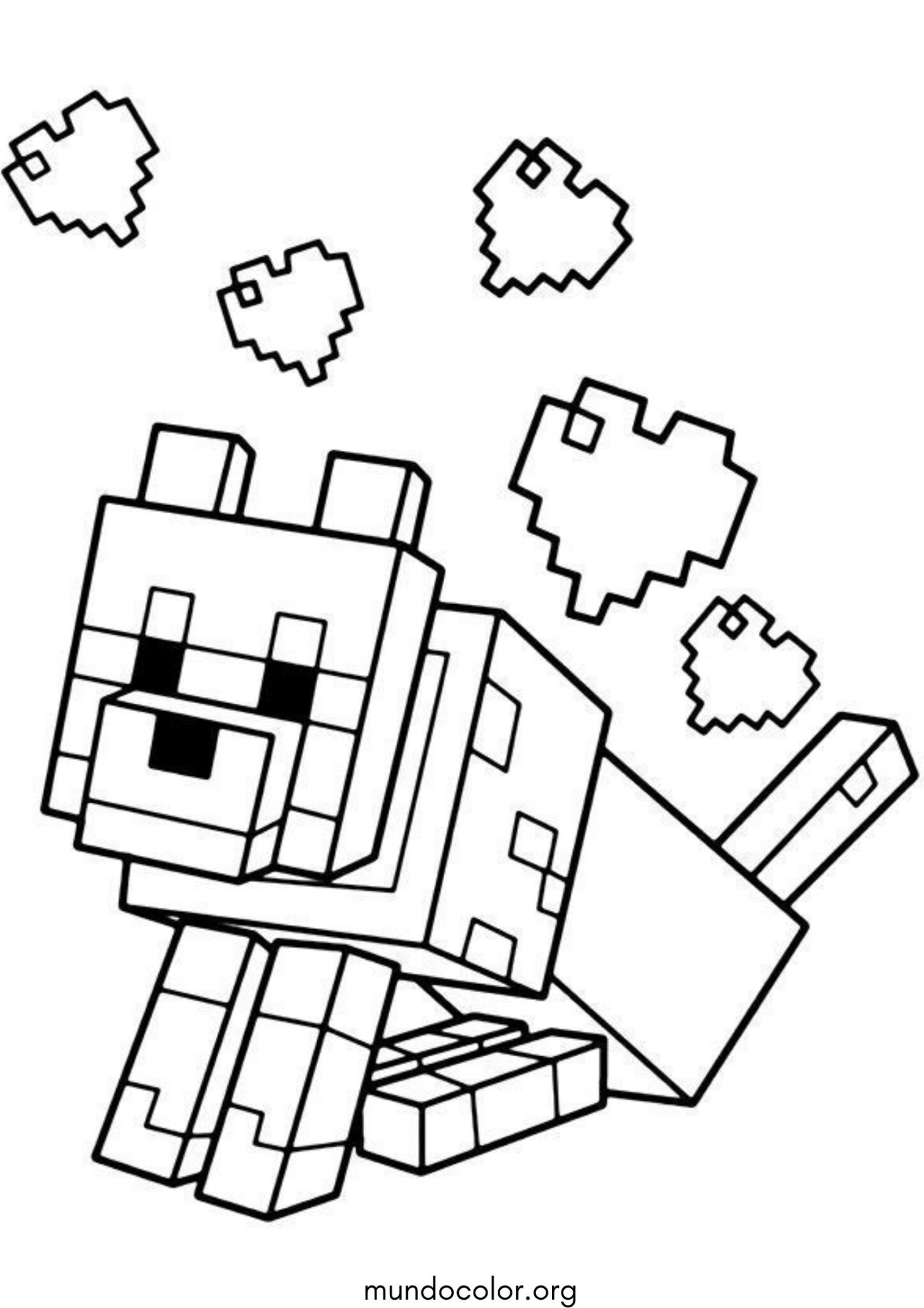 Dibujo de Perro de Minecraft para colorear
