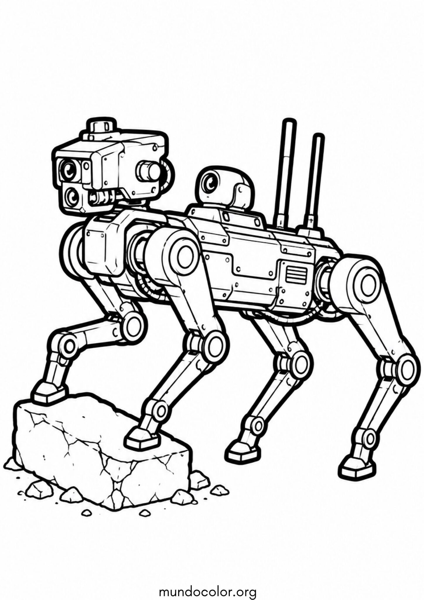 Dibujo de Perro robot militar de reconocimiento para imprimir Dibujo de Perro robot militar de reconocimiento para colorear