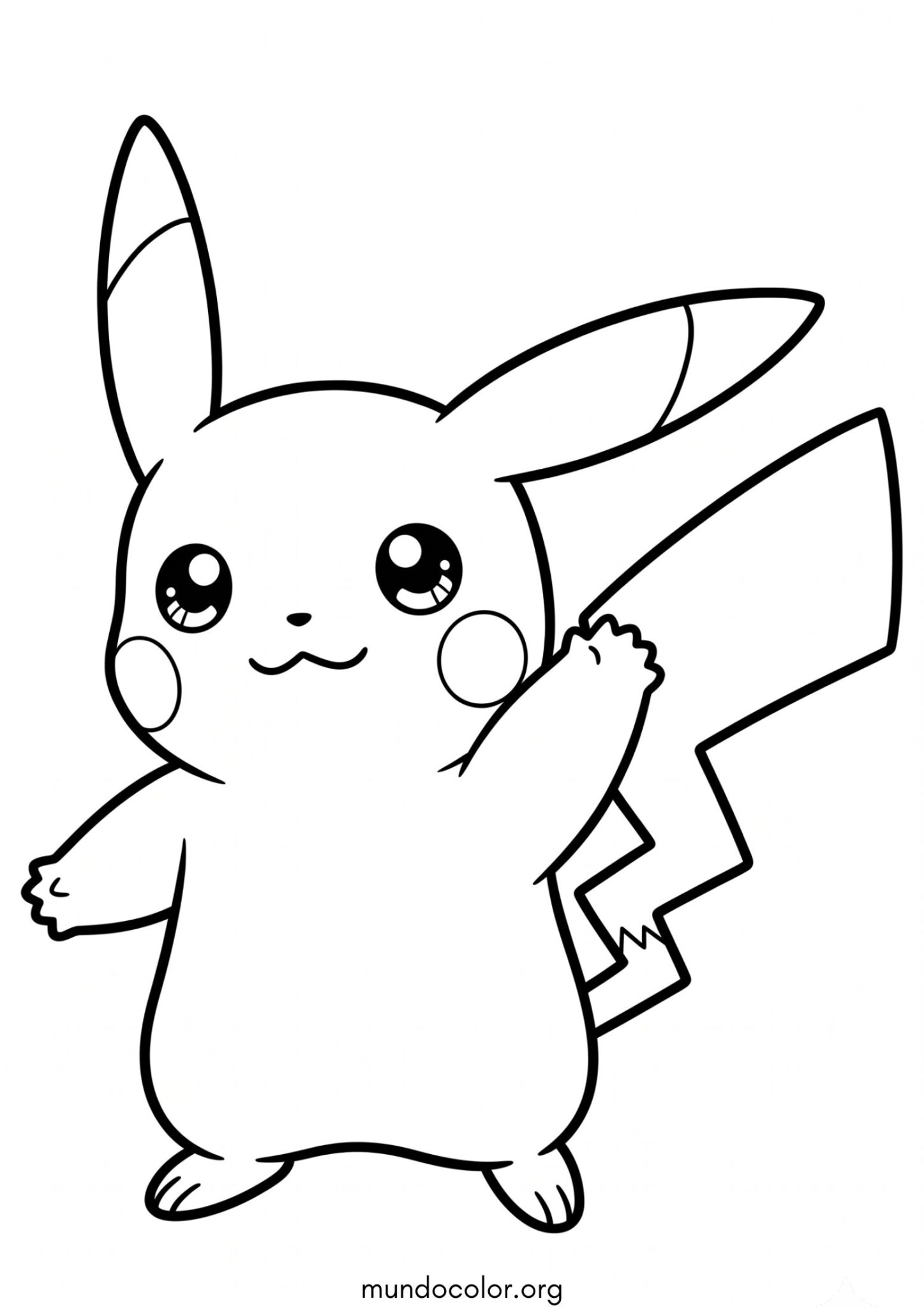 Dibujo de Pikachu kawaii para imprimir Dibujo de Pikachu kawaii para colorear