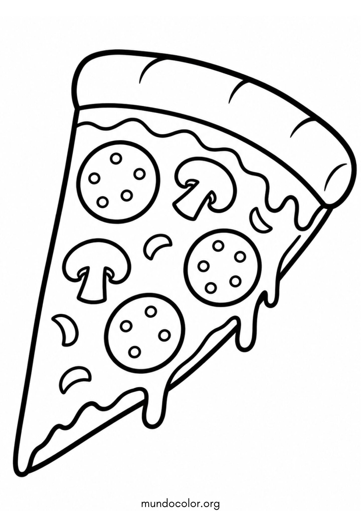 Dibujo de Porción de pizza para colorear