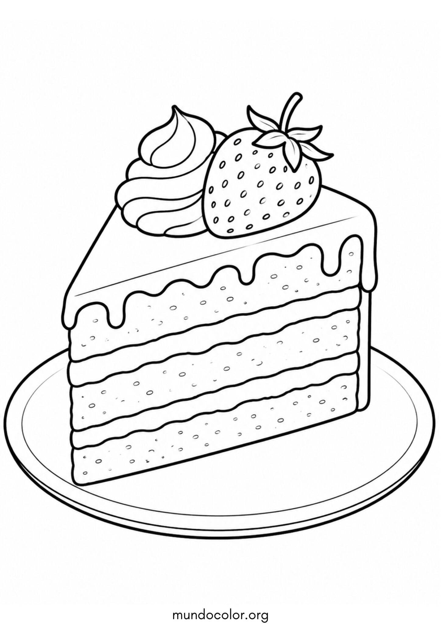 Dibujo de Porción de tarta para colorear