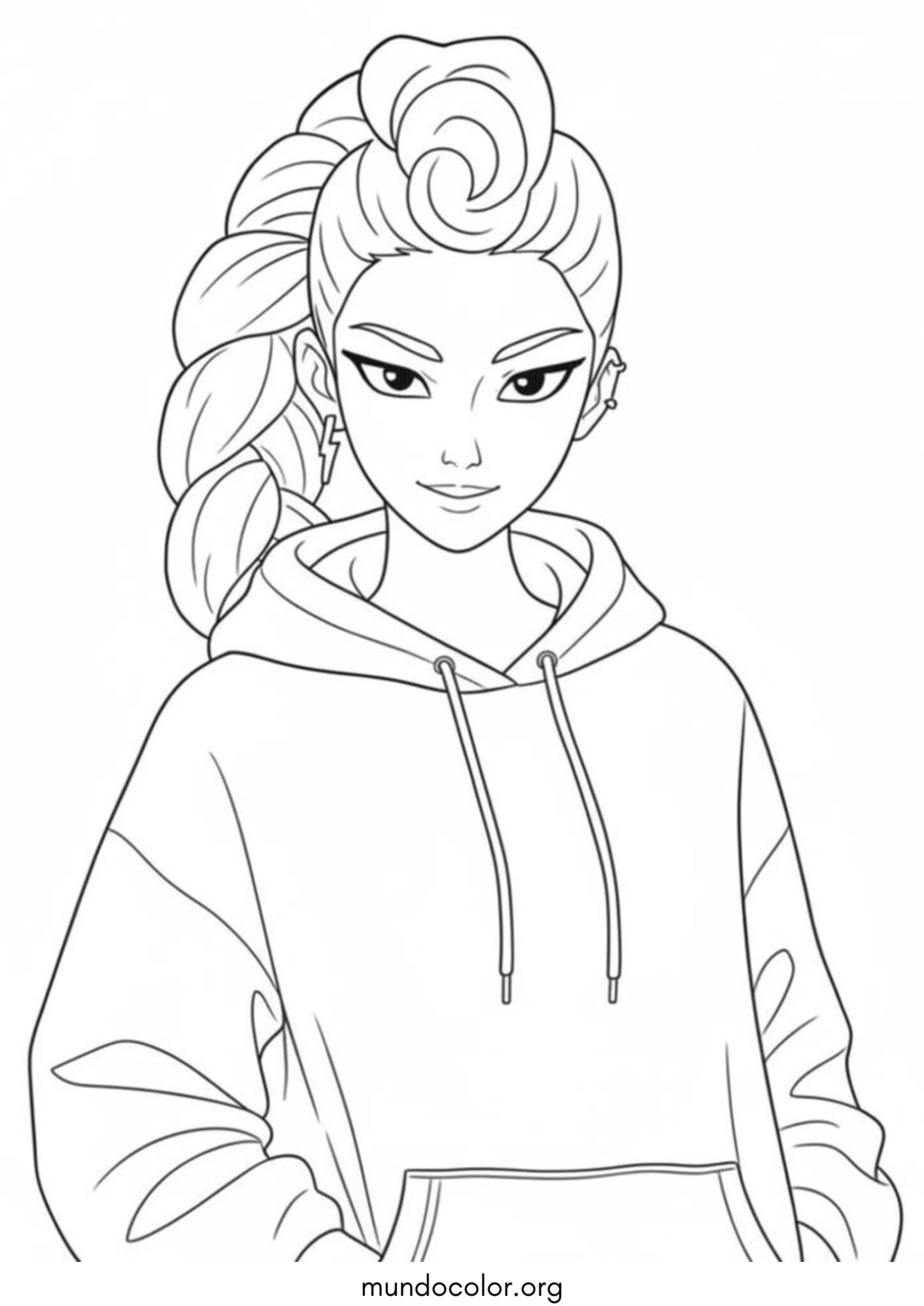 Dibujo de Rumi con sudadera (K-Pop: Cazadores de demonios) para colorear