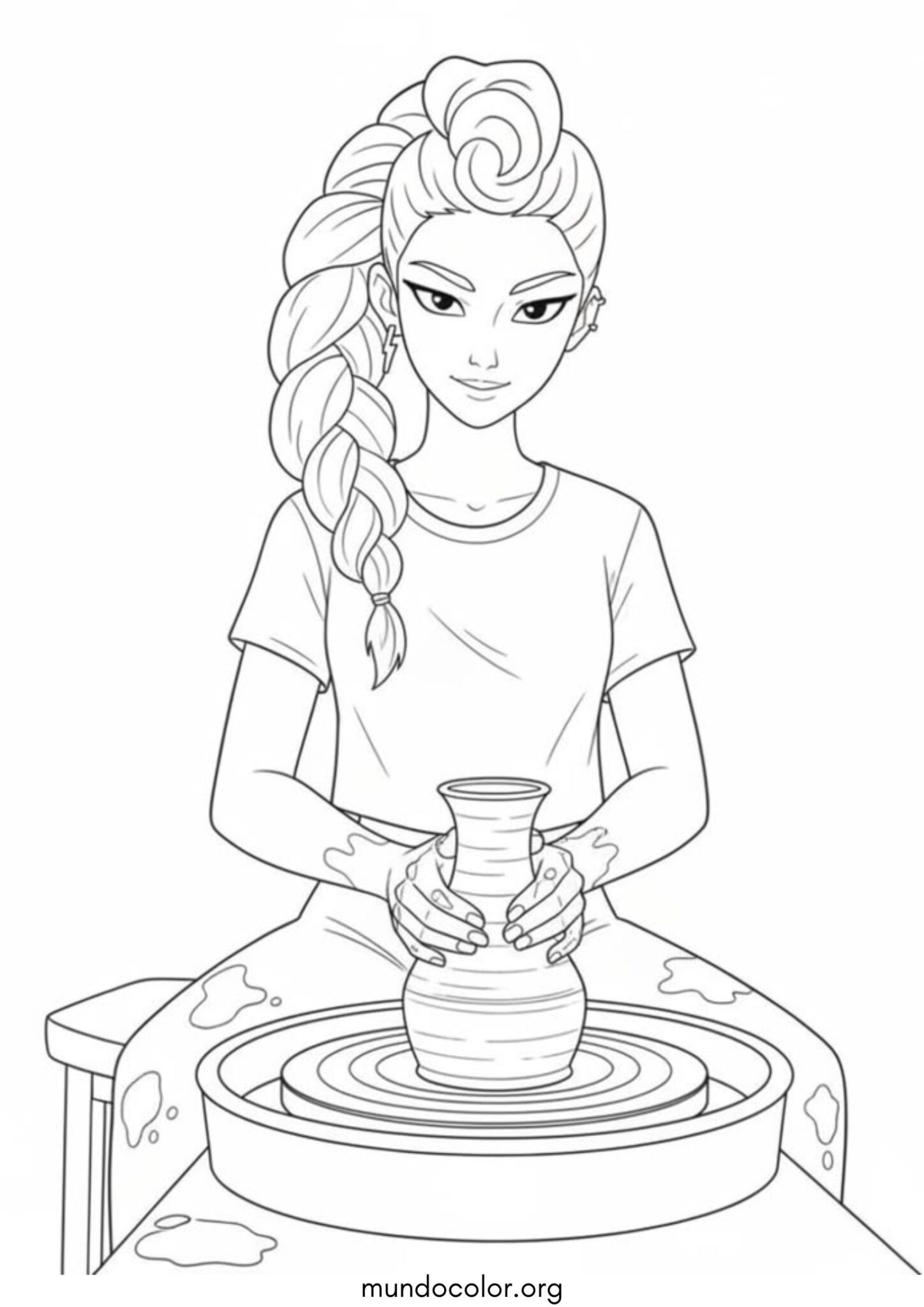 Dibujo de Rumi haciendo alfarería (K-Pop: Cazadores de demonios) para colorear