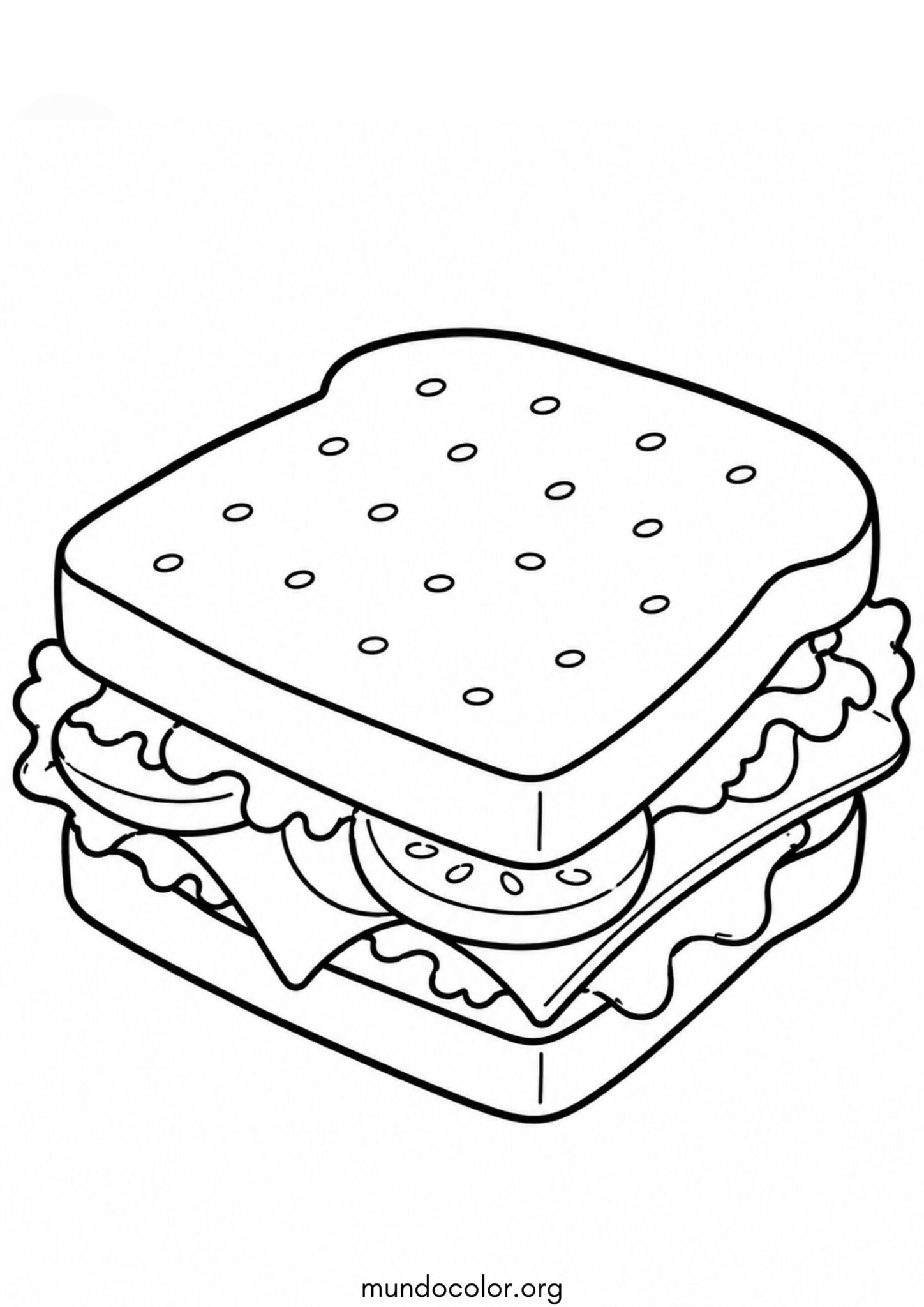 Dibujo de Sándwich para colorear