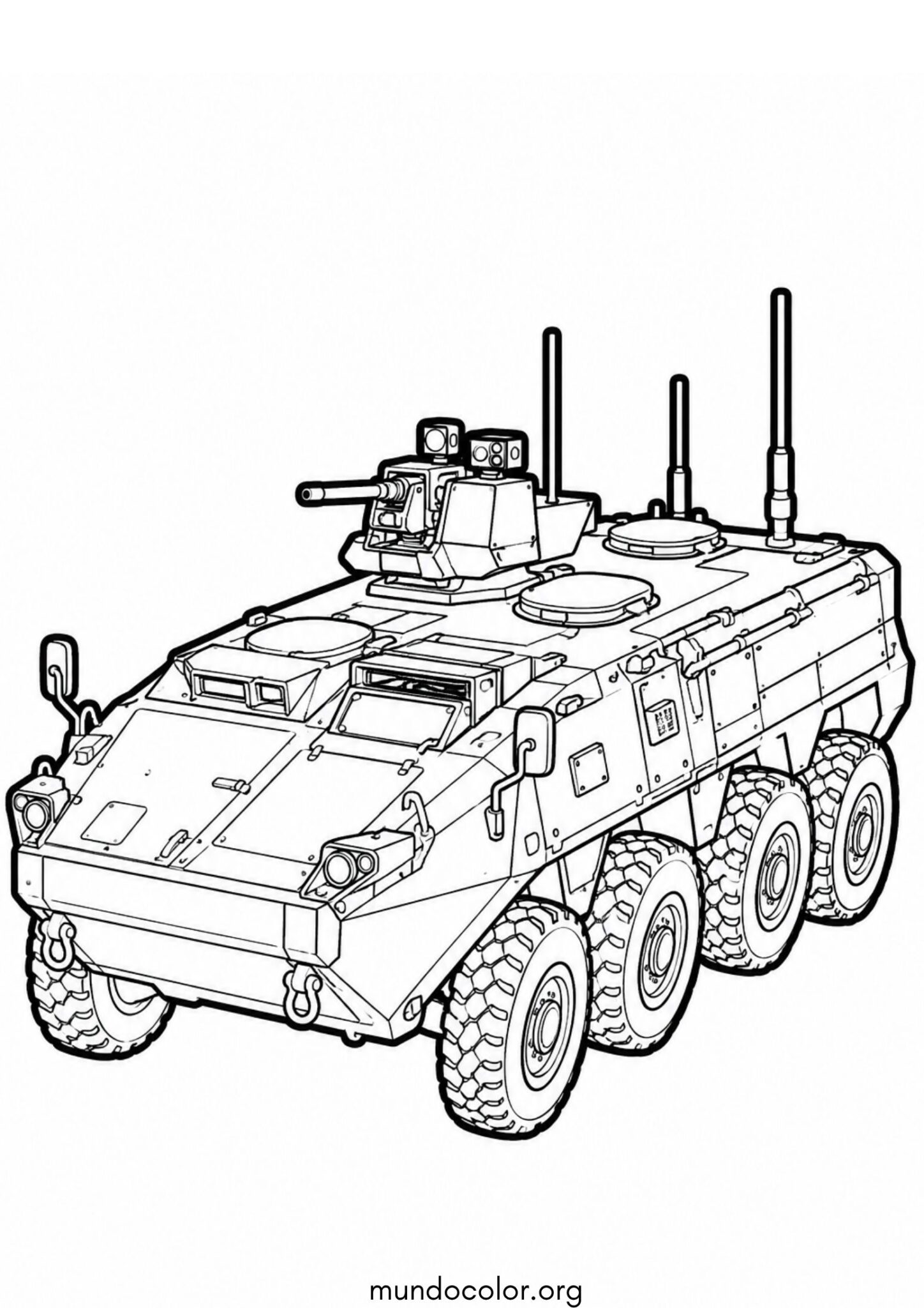 Dibujo de Blindado de transporte Stryker para imprimir Dibujo de Blindado de transporte Stryker para colorear