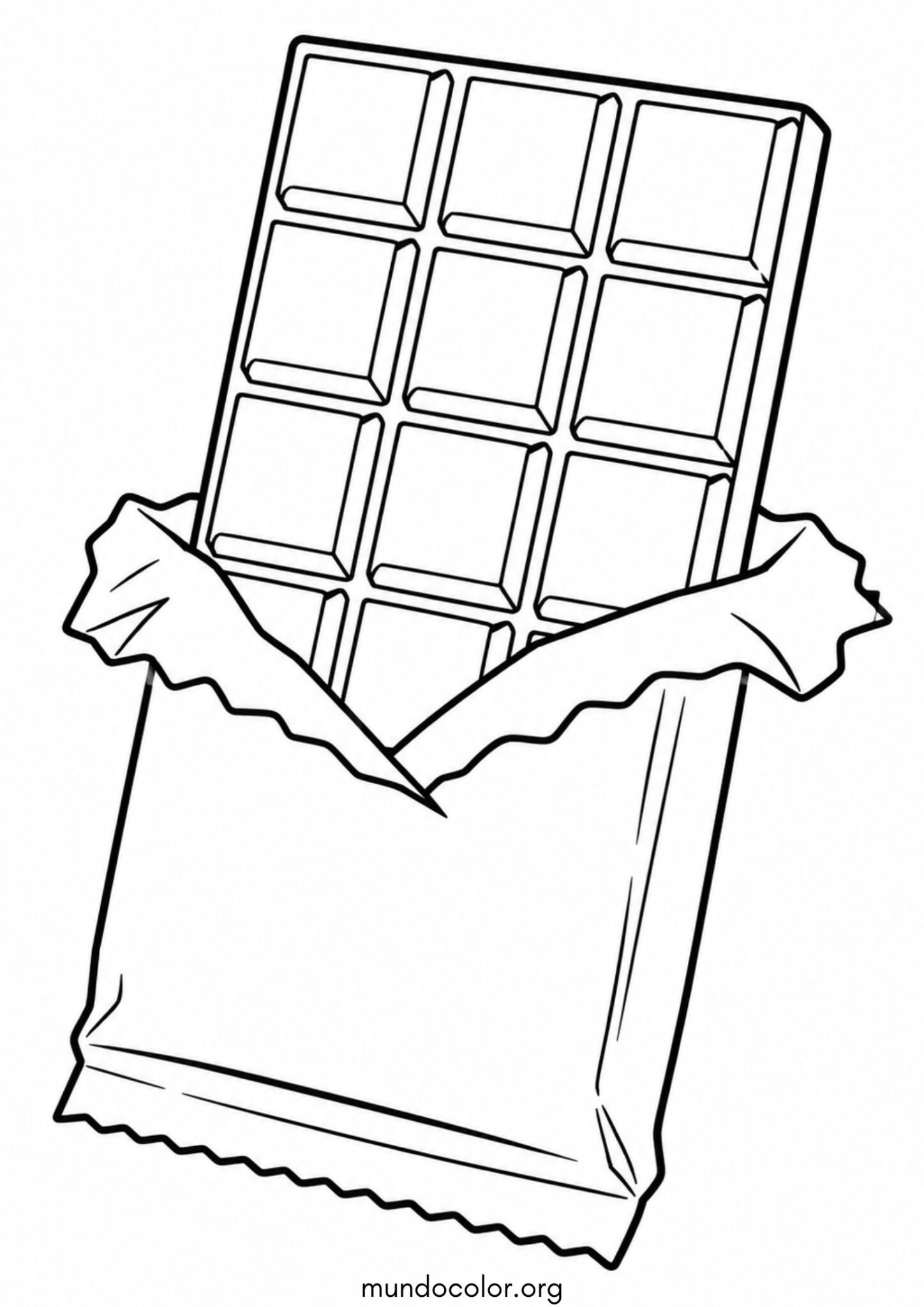 Dibujo de Tableta de chocolate abierta para colorear