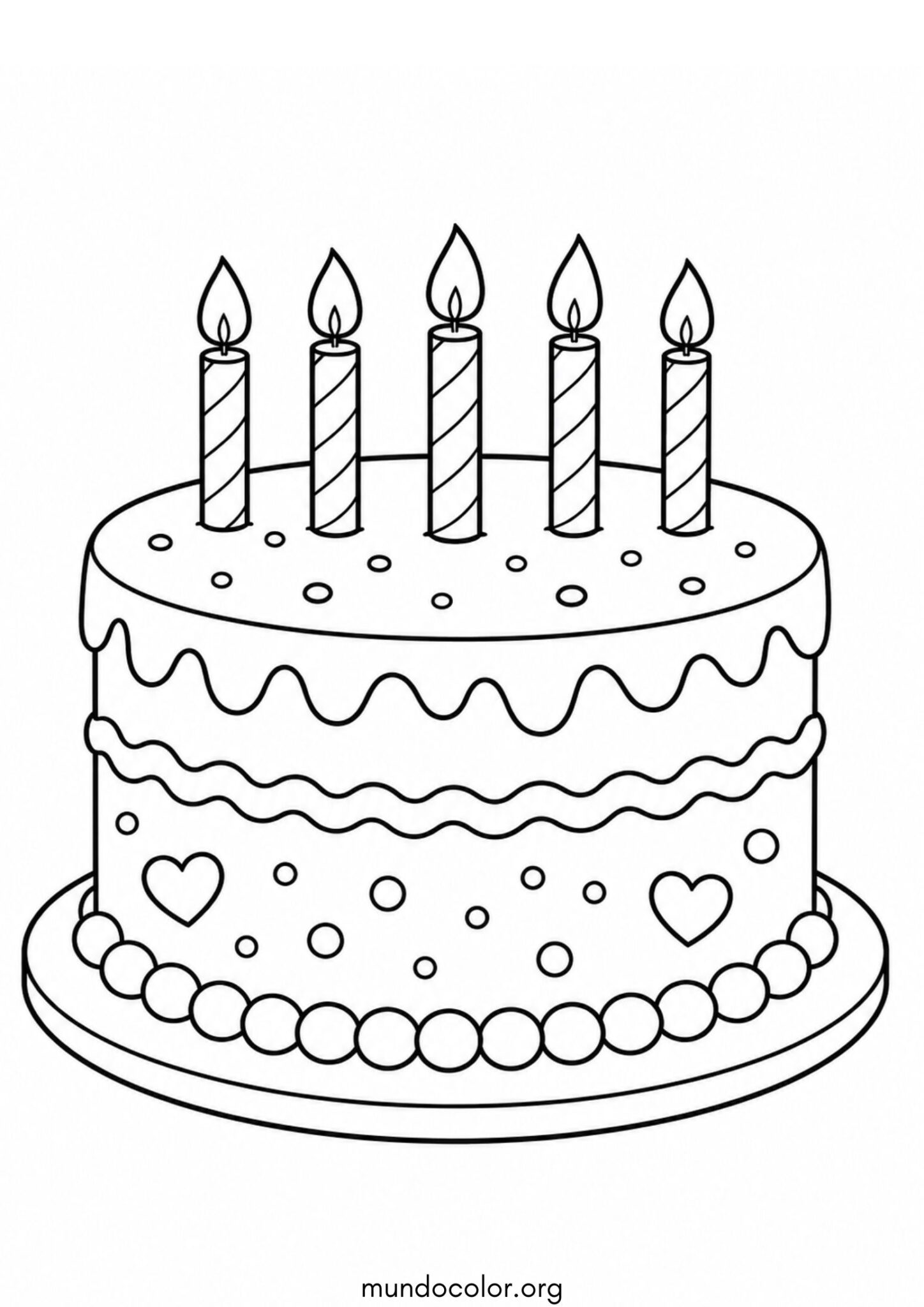 Dibujo de Tarta de cumpleaños para colorear