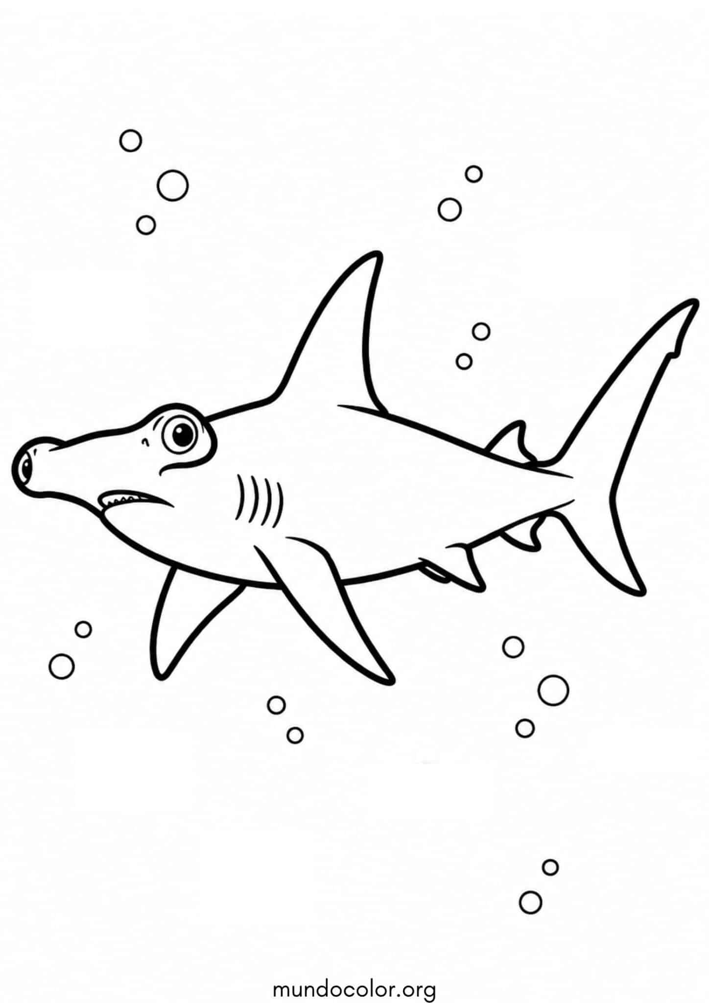 Dibujo de Tiburón martillo para colorear