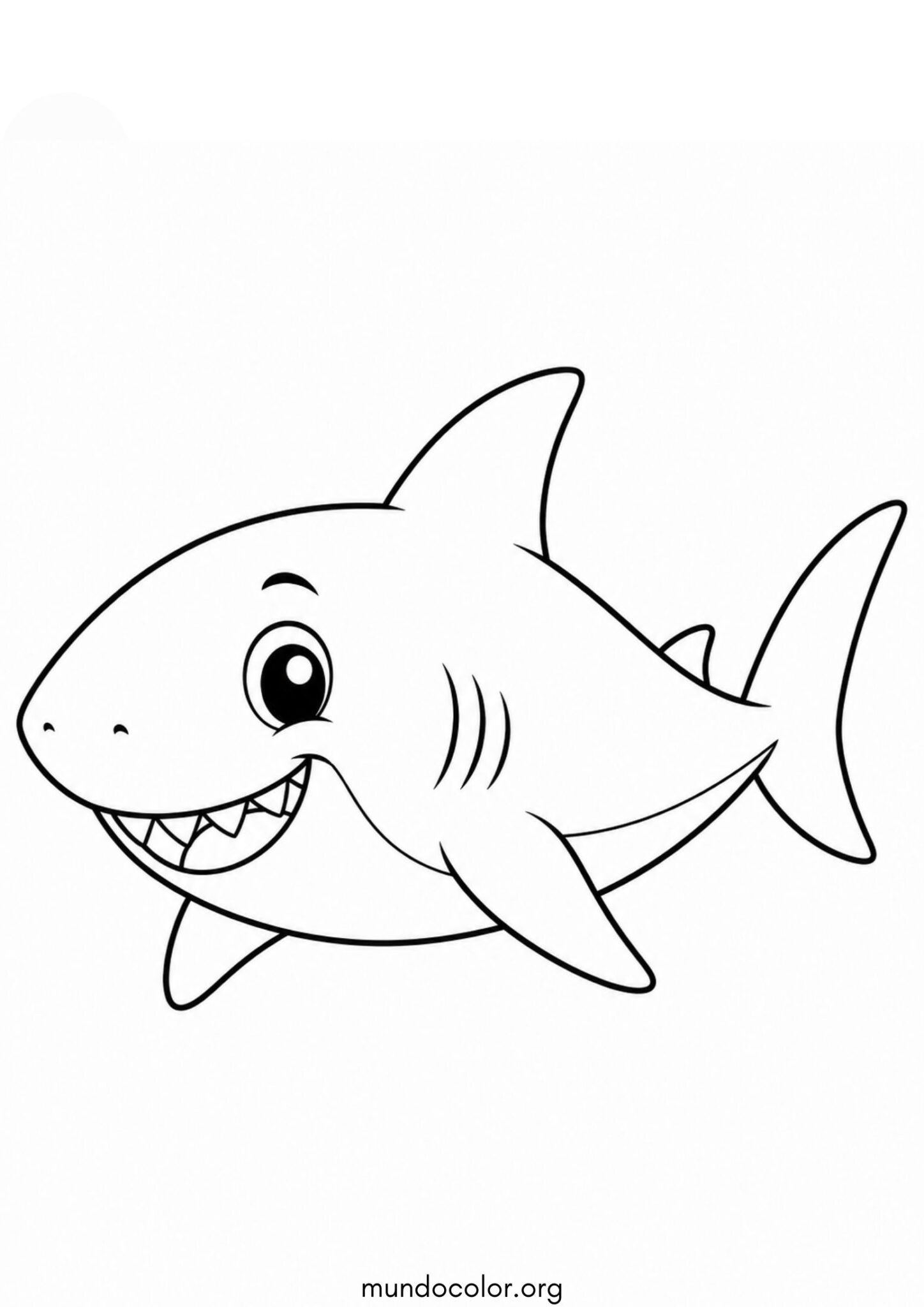 Dibujo de Tiburón tierno para colorear