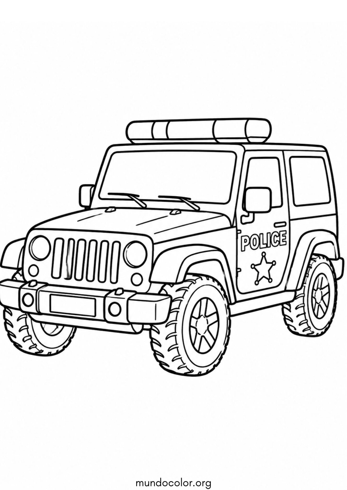 Dibujo de Todoterreno de policía para imprimir Dibujo de Todoterreno de policía para colorear