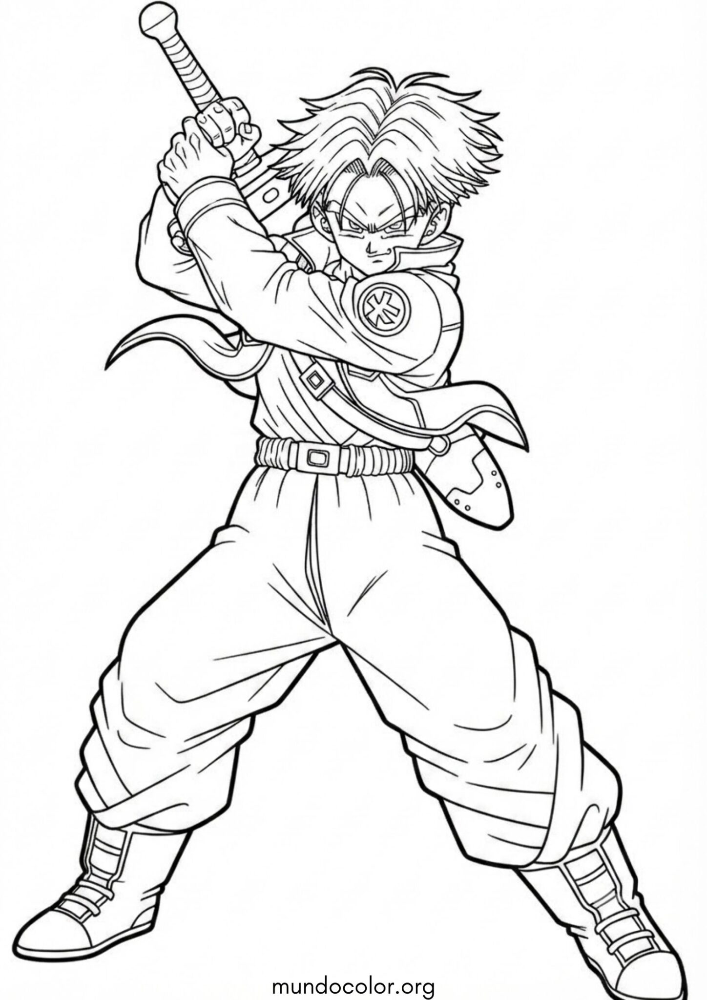 Dibujo de Trunks de Dragon Ball Z para colorear