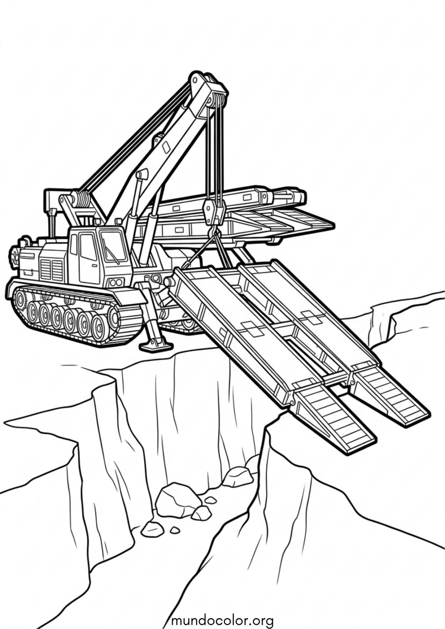 Dibujo de Puente militar móvil (Vehículo lanzapuentes) para imprimir Dibujo de Puente militar móvil (Vehículo lanzapuentes) para colorear