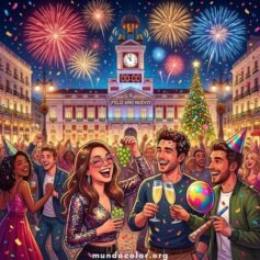 Dibujos de Año Nuevo y Nochevieja para Colorear – PDF y A4