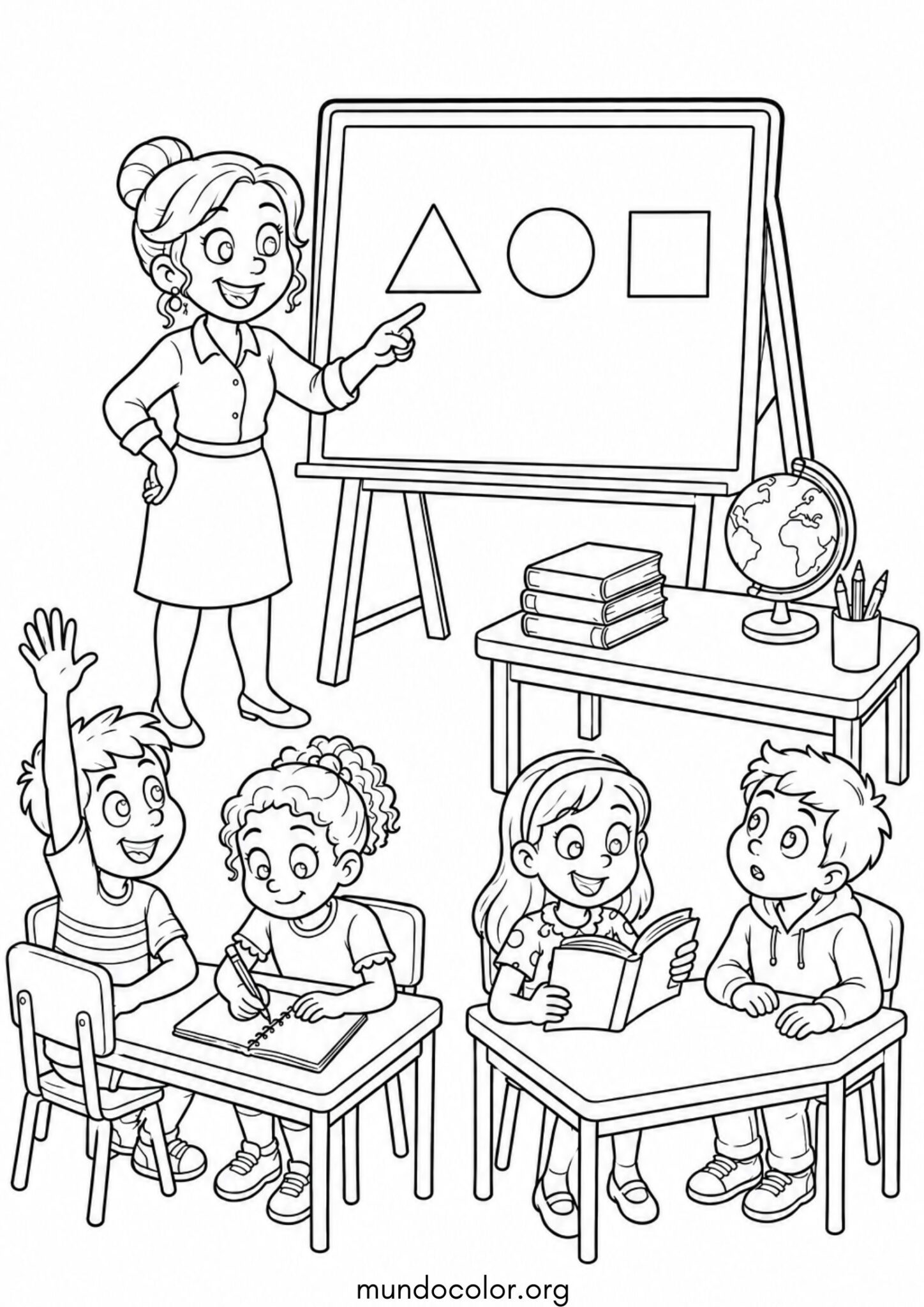 Dibujo de Aula de clases para colorear