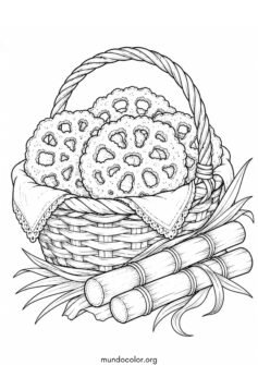 Las Posadas Navideñas – Canasta con buñuelos mexicanos crujientes y caña de azúcar