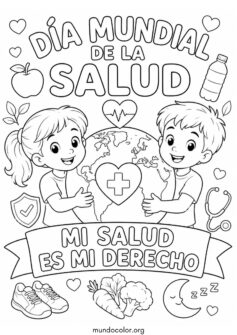 Cartel del Día Mundial de la Salud con el lema: «Mi salud, mi derecho»