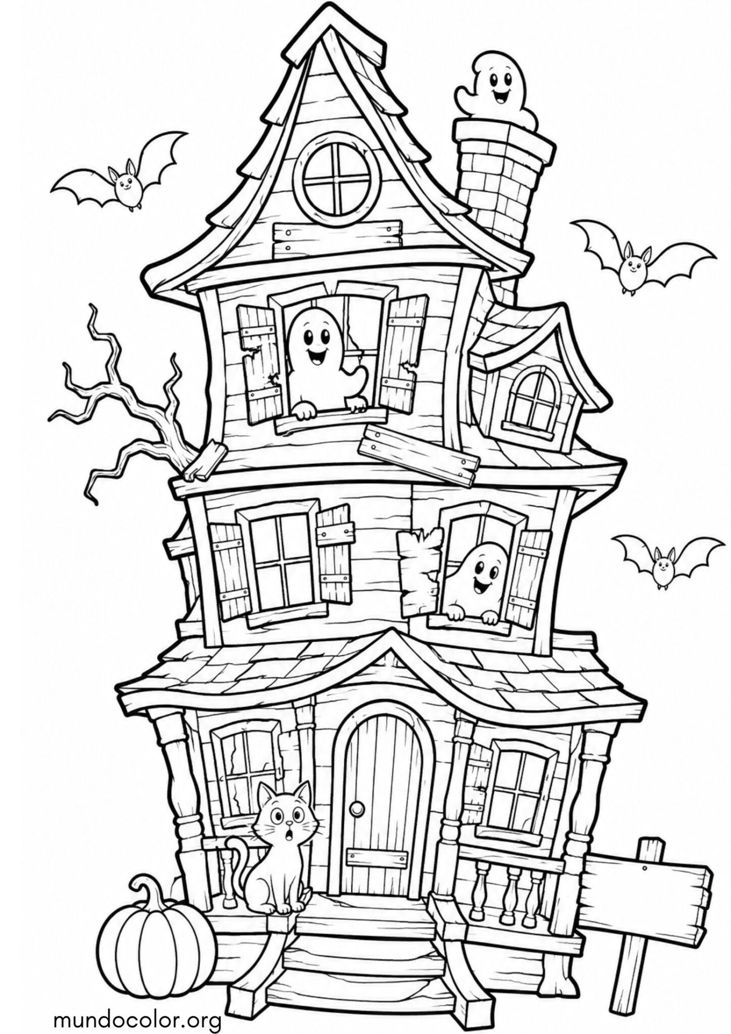 Dibujo de Casa embrujada para colorear