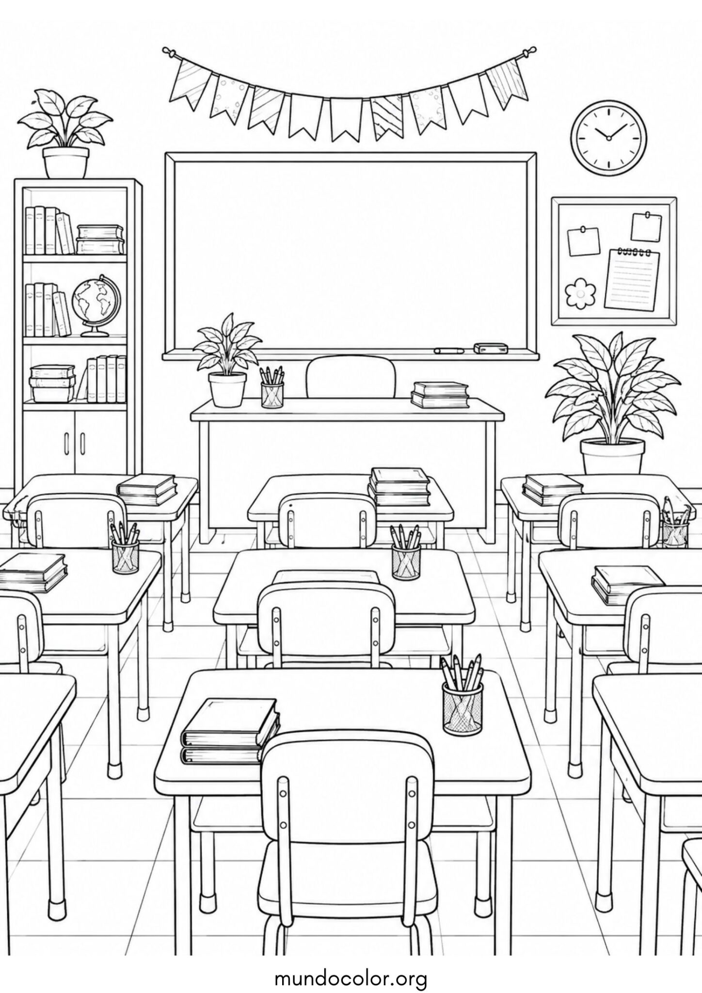 Dibujo de Clase de colegio para colorear