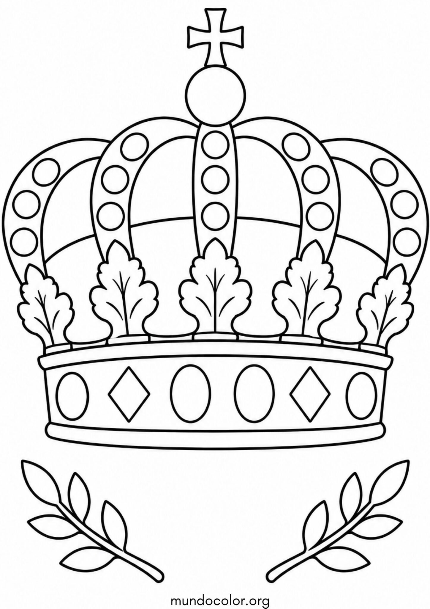 Dibujo de Corona Real de España simplificada para colorear