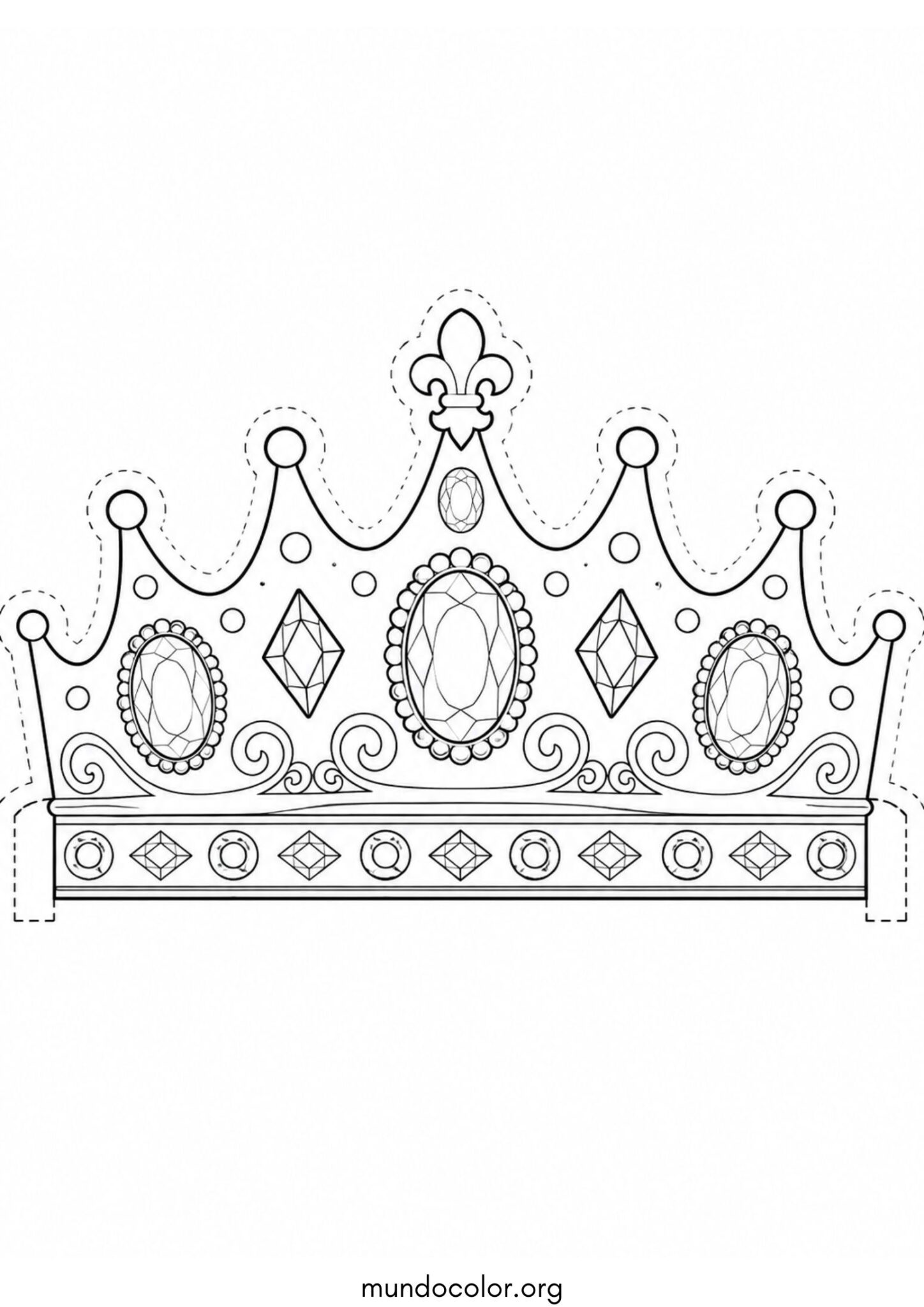 Dibujo de Corona de Rey Mago para colorear y recortar para imprimir Dibujo de Corona de Rey Mago para colorear y recortar para colorear