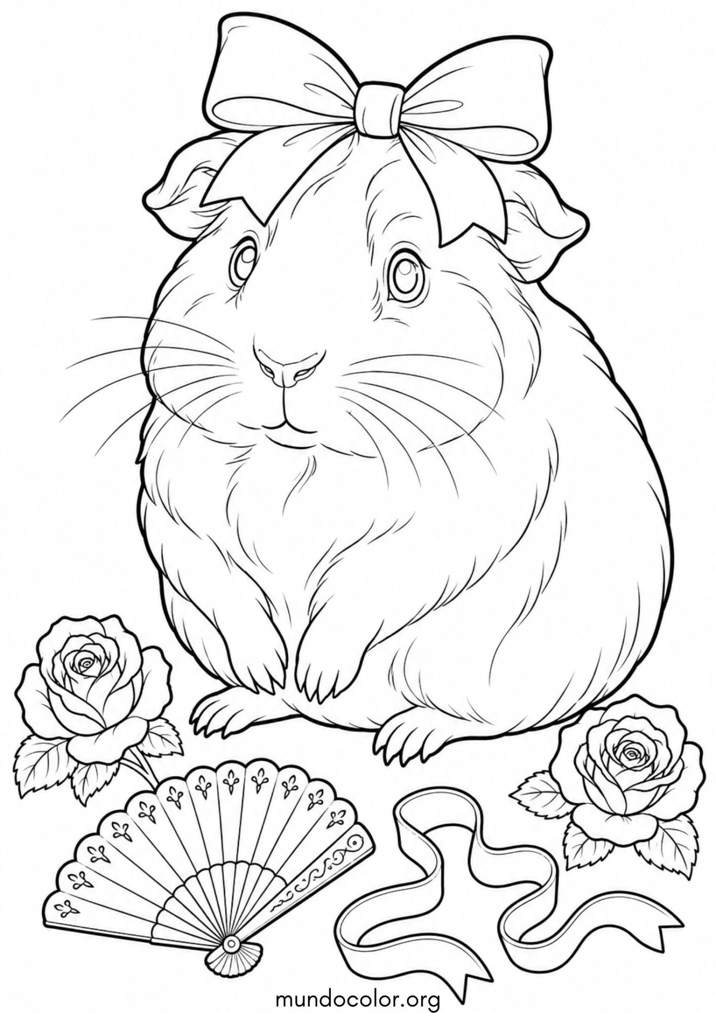 Dibujo de Cuye con un lazo en la cabeza para colorear