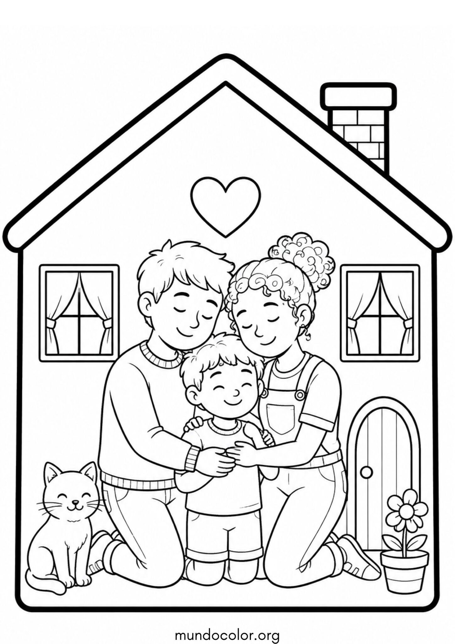 Dibujo de Día del Niño – Derecho a tener una familia y un hogar para colorear