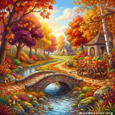 Dibujos de Otoño para Colorear 🍂 Gratis en PDF e Imprimir en A4