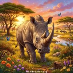 Dibujos de Rinocerontes para Colorear 🦏 Gratis en PDF y A4