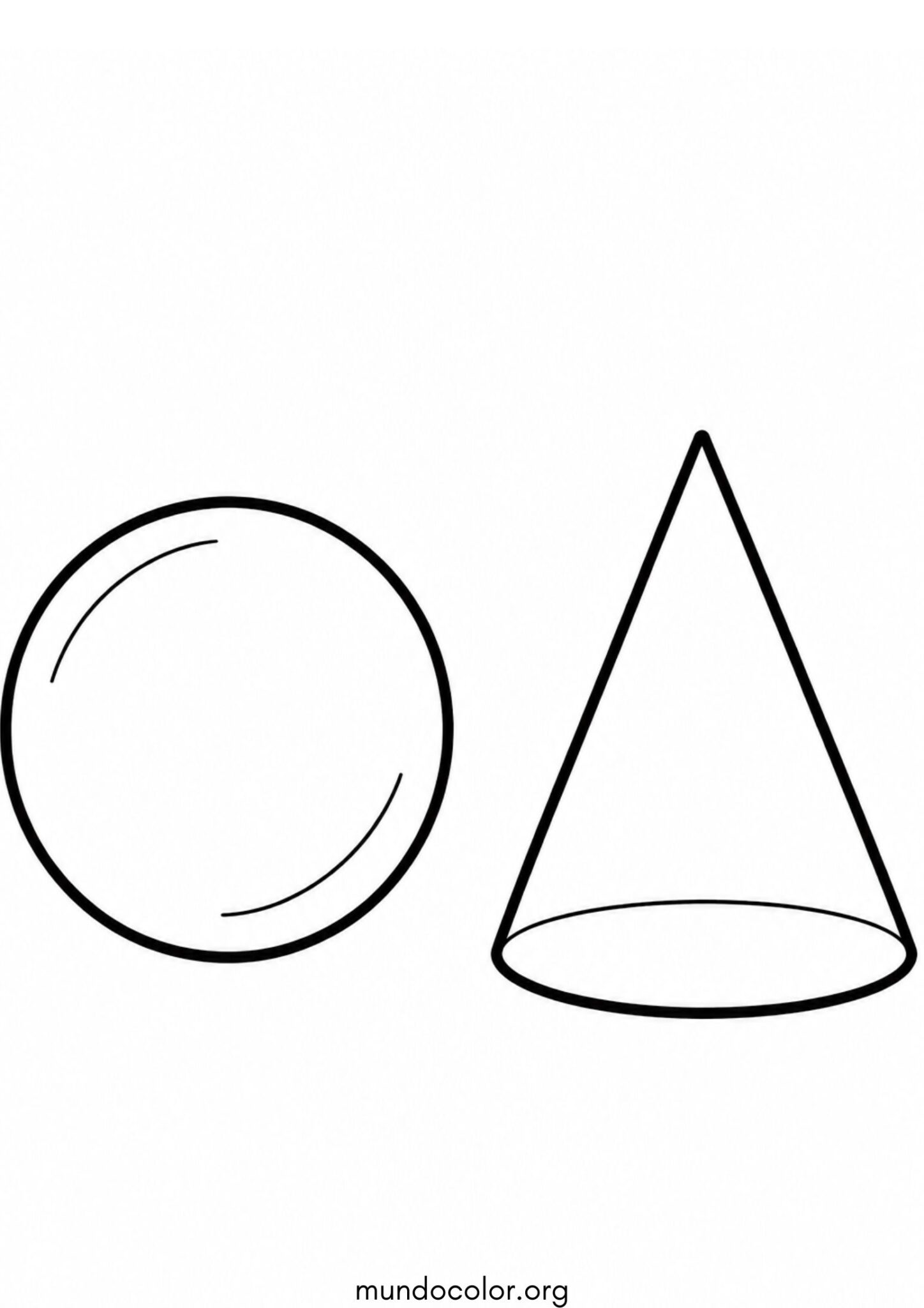 Dibujo de Esfera y cono para colorear